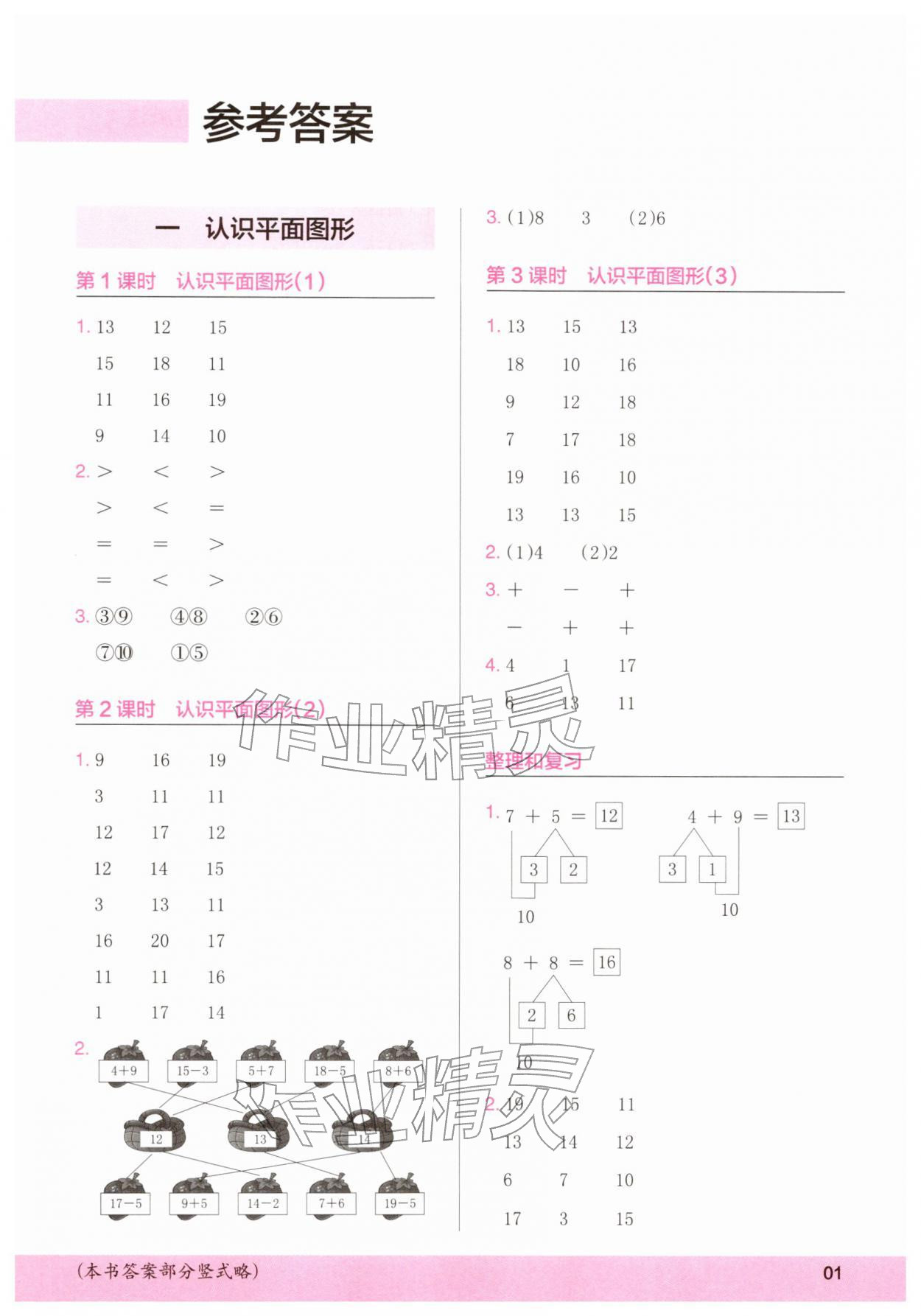 2026年木头马计算小状元一年级数学下册人教版&nbsp;第1页