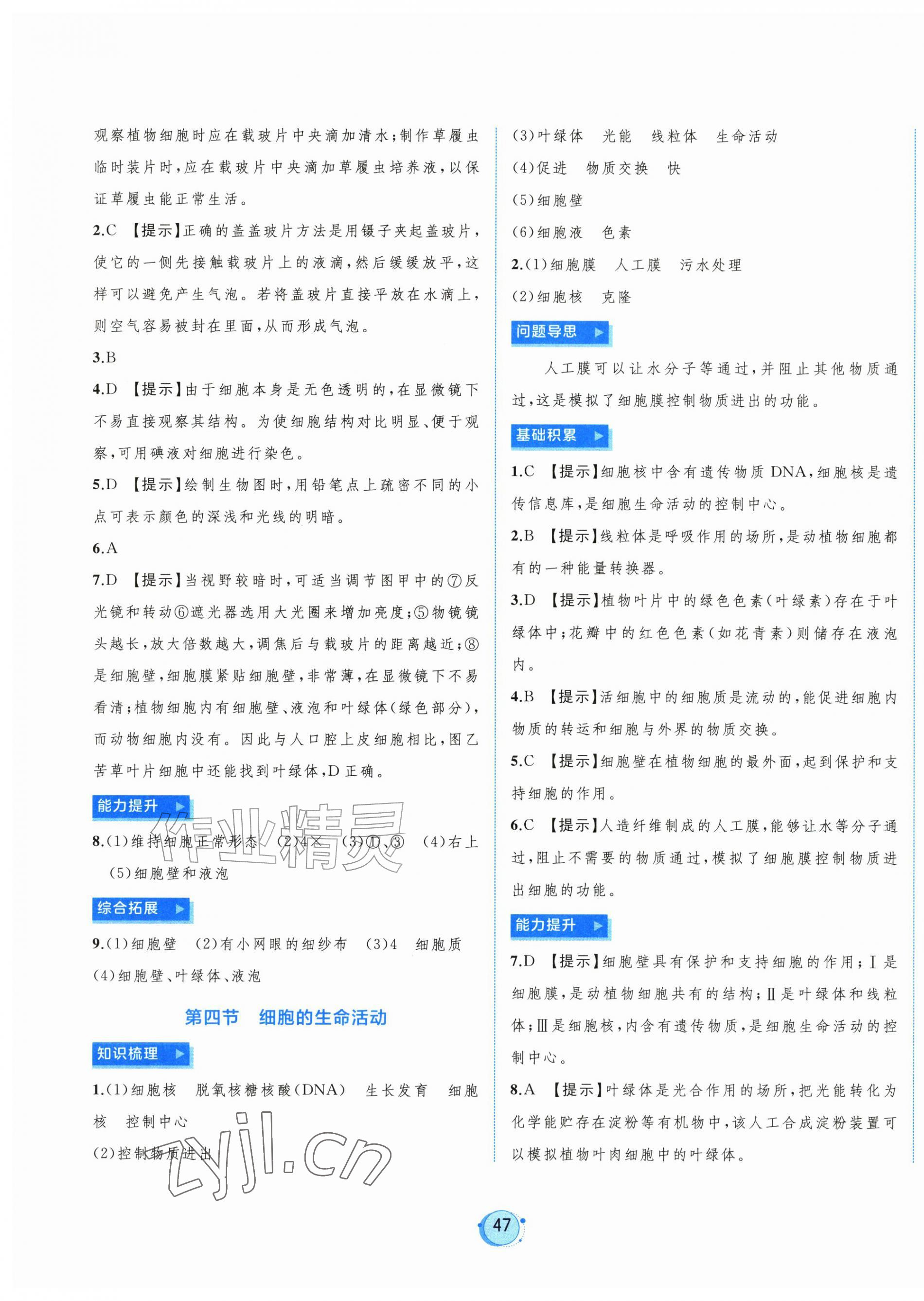 2026年新课程学习与测评七年级生物上册冀少版&nbsp;第3页