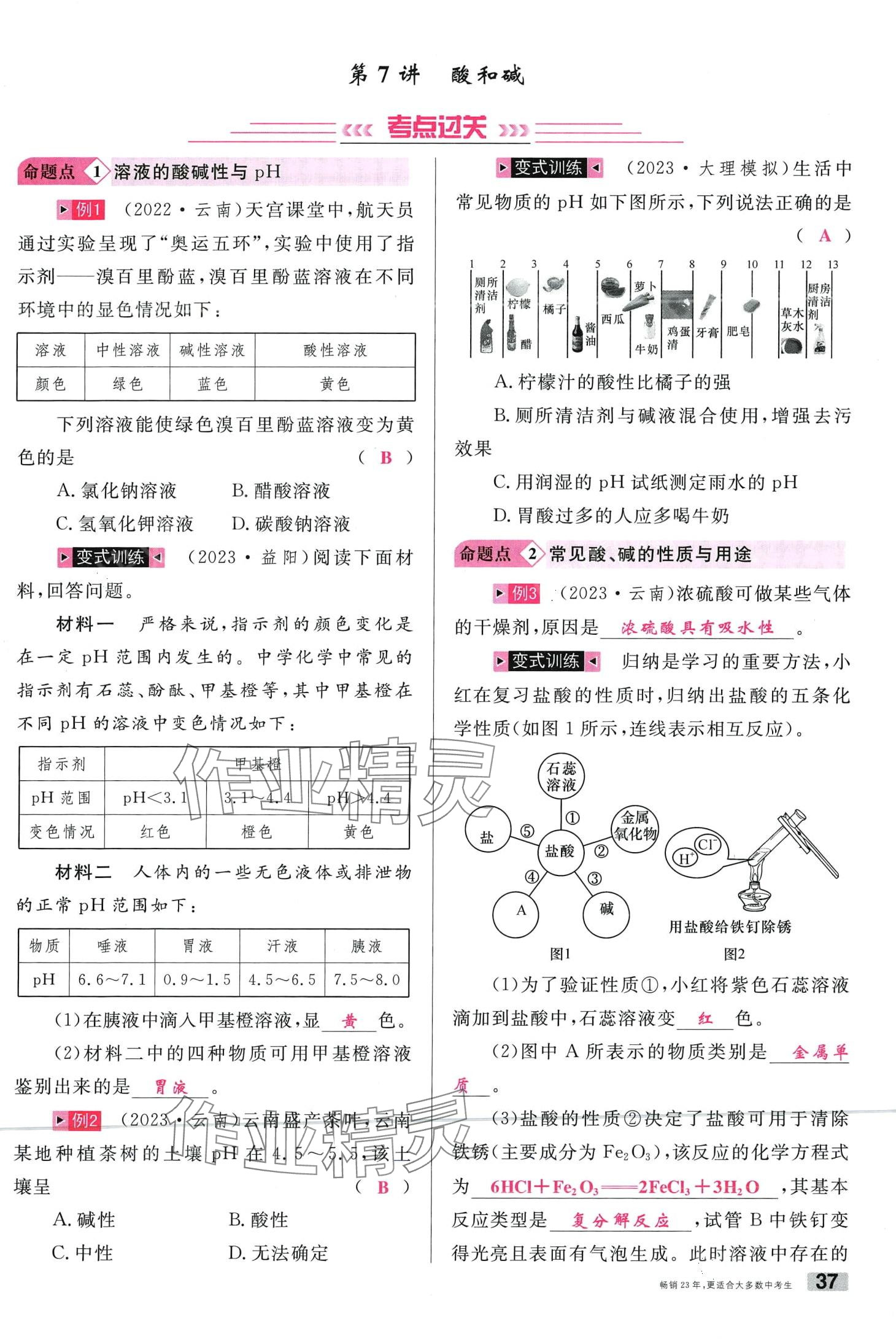 2024年火线100天化学中考云南专版&nbsp;第37页