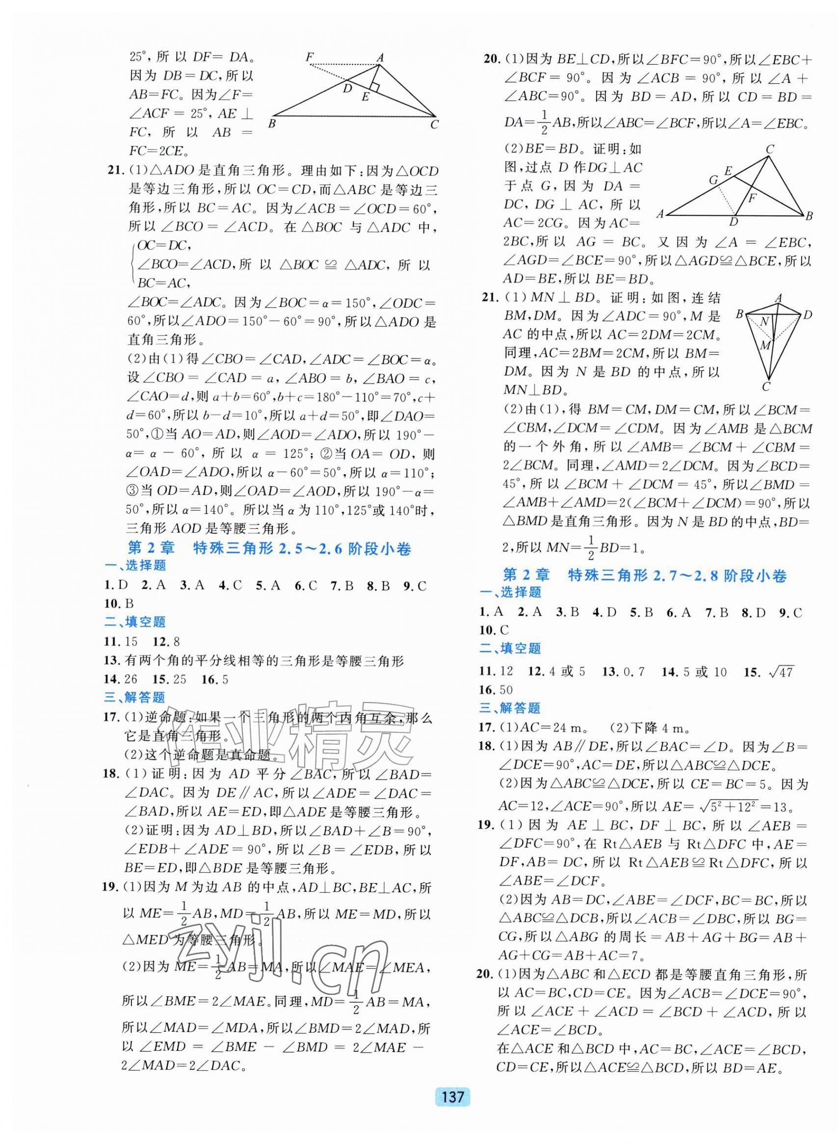 2026年初中全程阶段测评卷八年级数学上册浙教版&nbsp;第5页