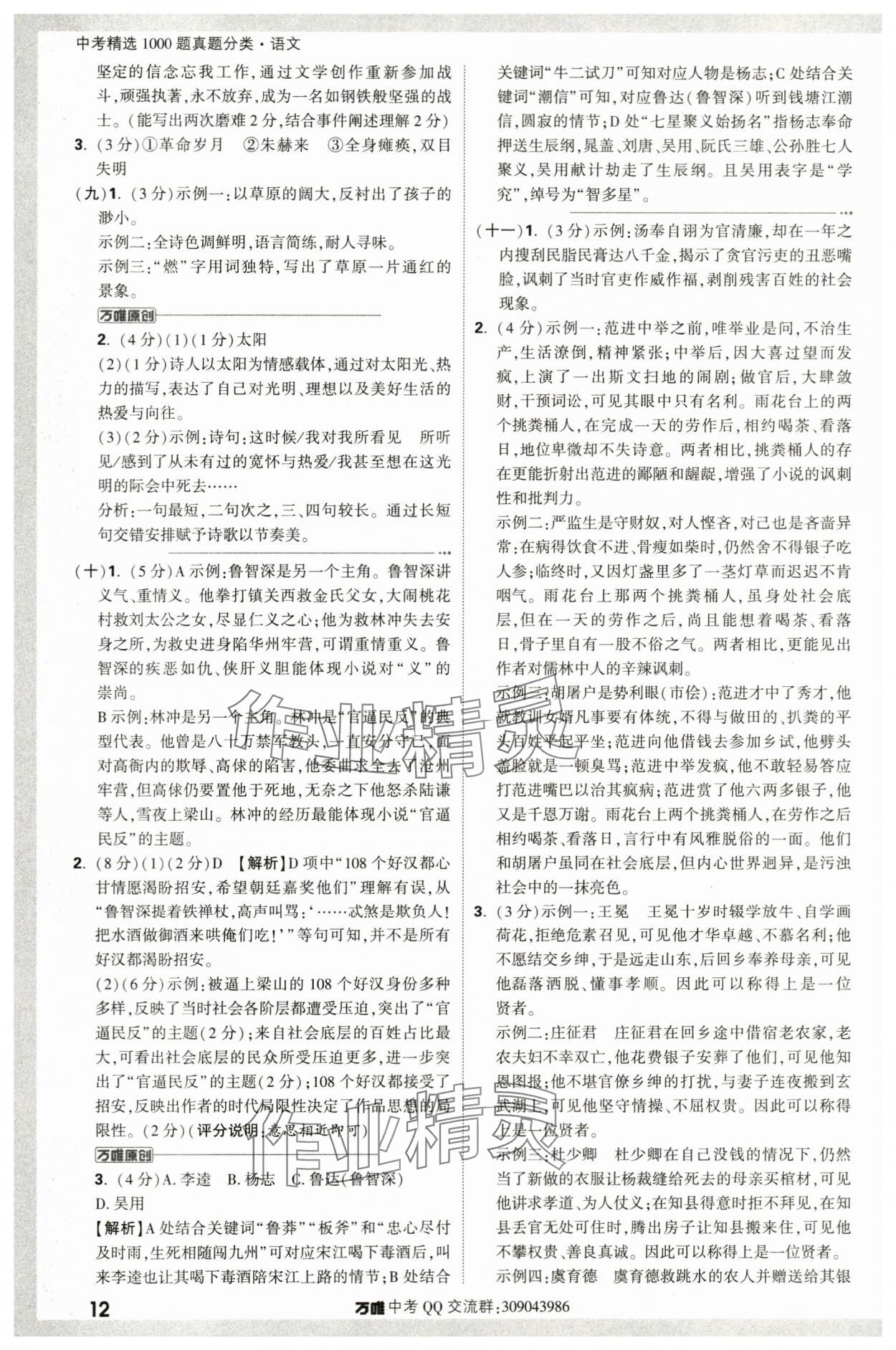 2024年万唯中考真题分类语文 第12页