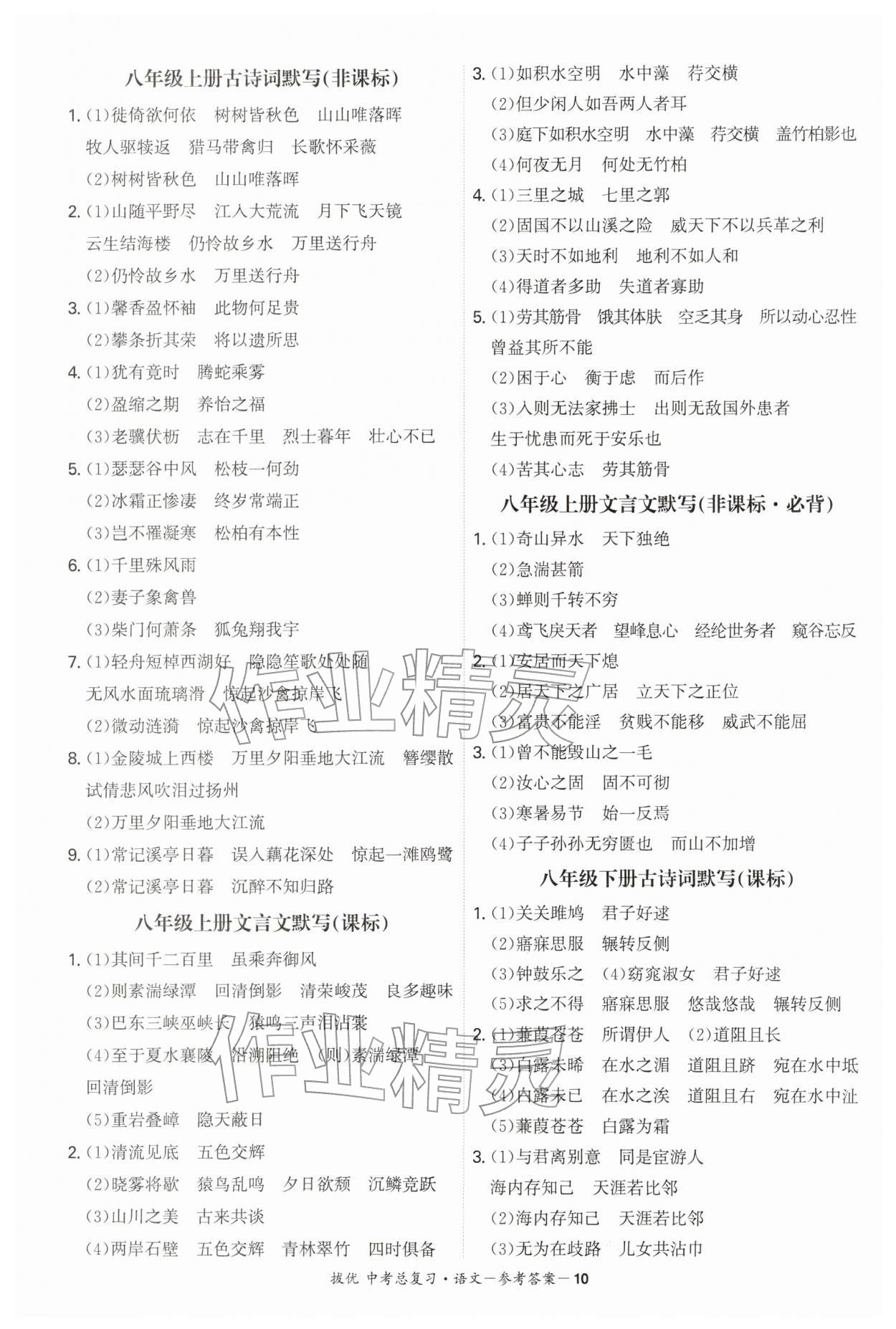 2026年拔优中考总复习语文&nbsp;第10页