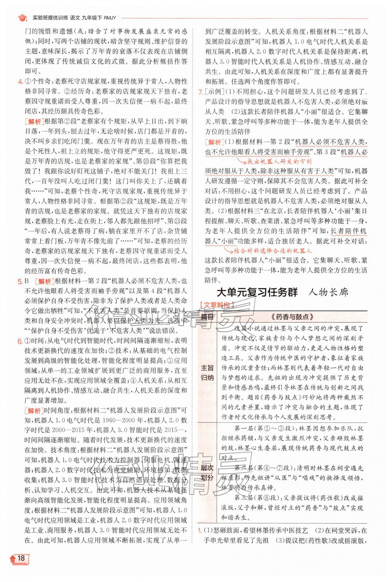 2026年实验班提优训练九年级语文下册人教版&nbsp;第18页