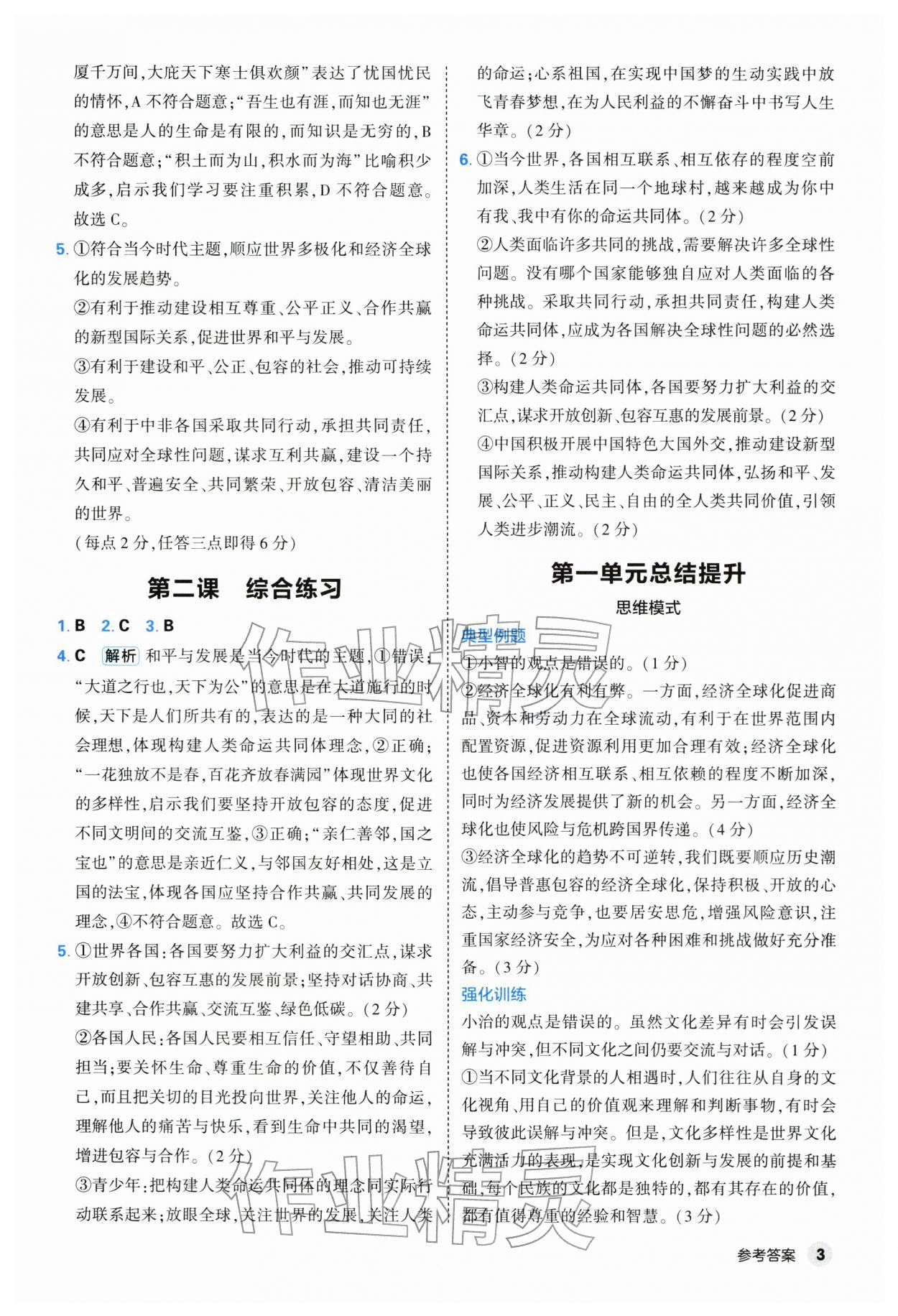 2026年提优练山东友谊出版社九年级道德与法治下册人教版&nbsp;第3页