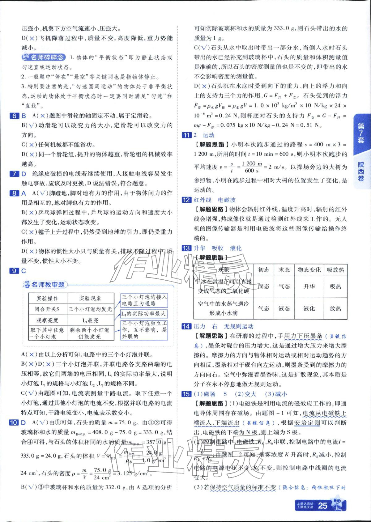 2026年金考卷中考45套汇编物理&nbsp;参考答案第25页