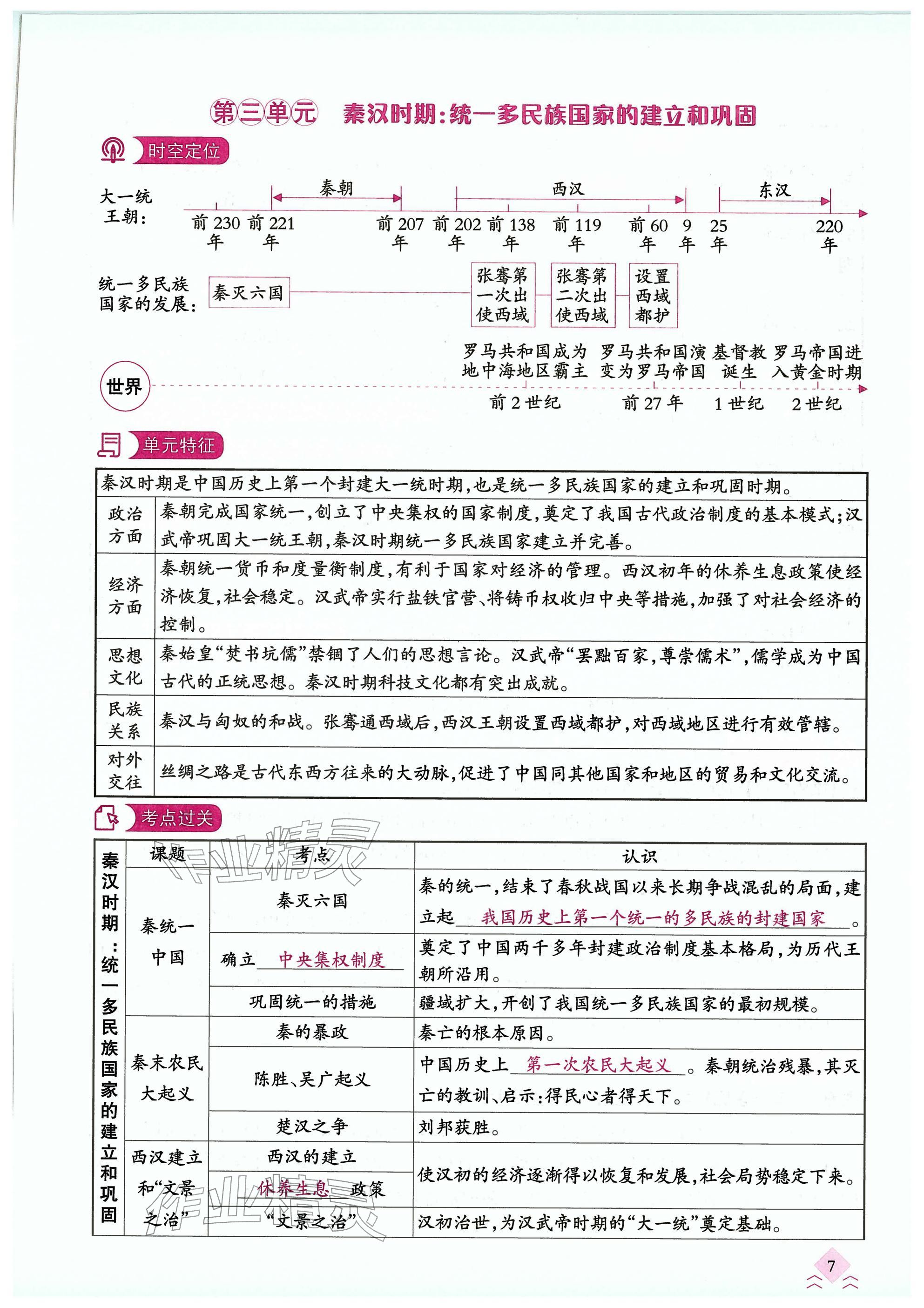 2026年快乐中考全程训练方案历史&nbsp;参考答案第7页
