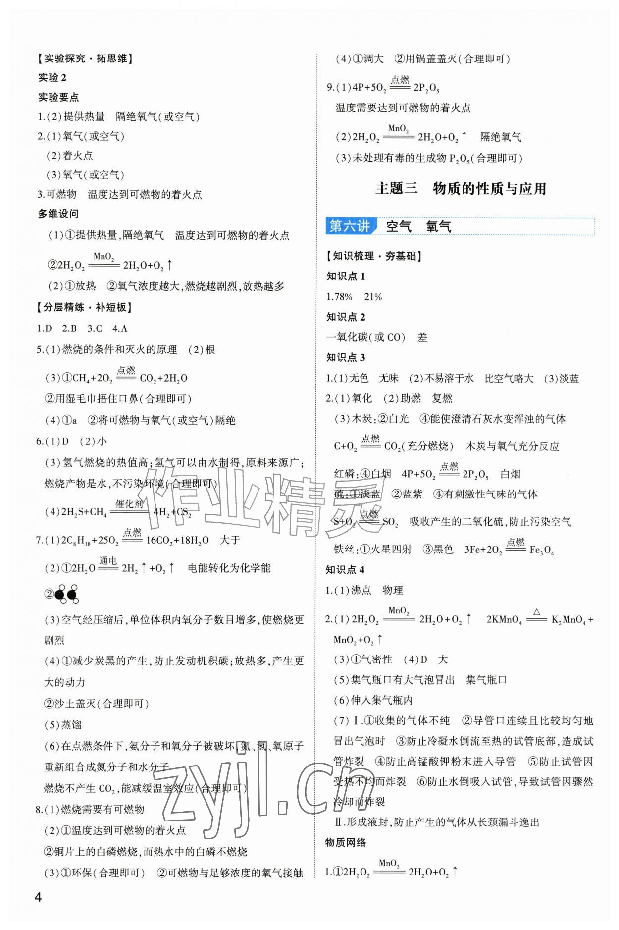 2026年初中总复习手册山东科学技术出版社化学&nbsp;第4页