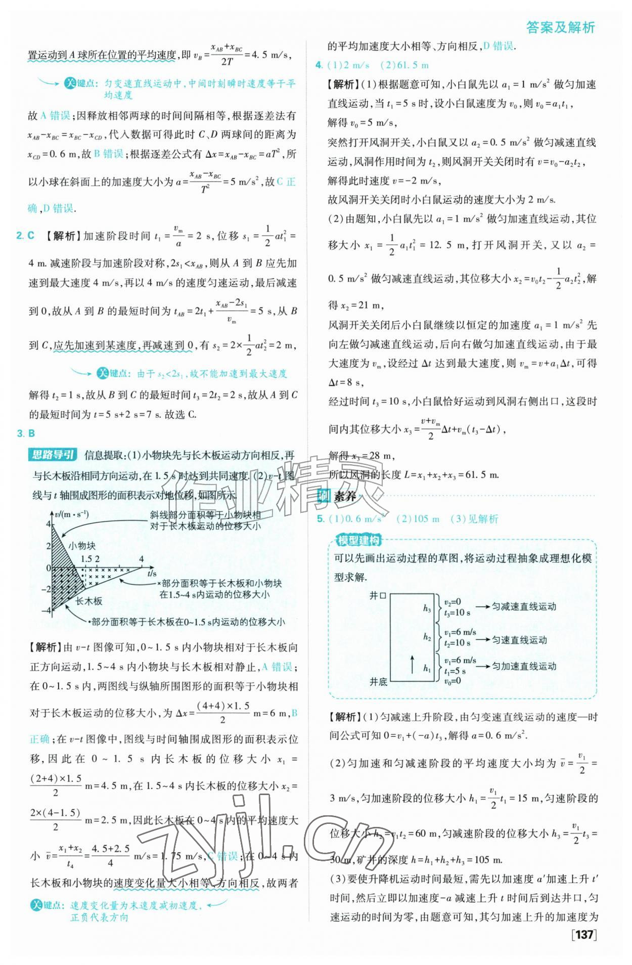 2026年高中必刷题高中物理必修第一册人教版&nbsp;参考答案第15页
