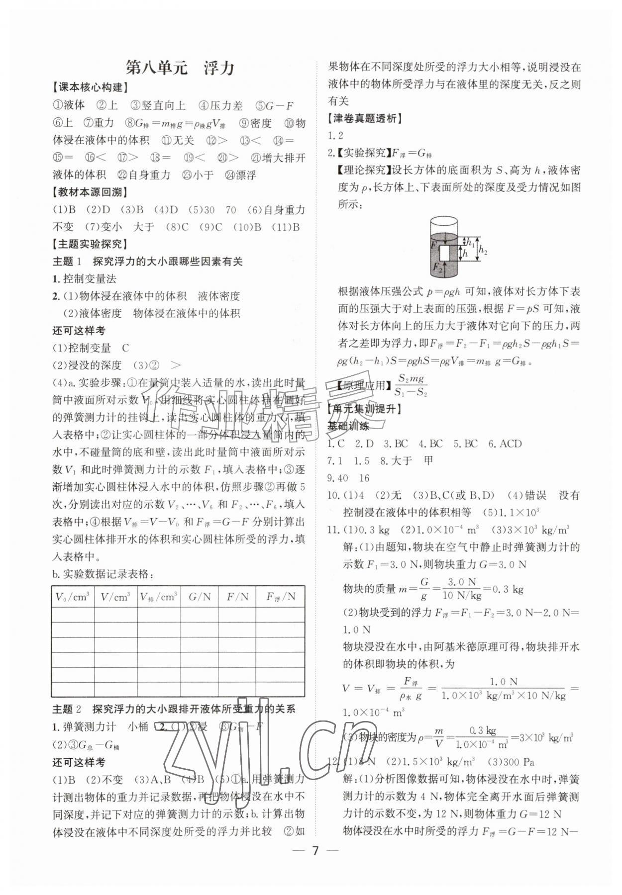 2027年初中总复习北京教育出版社物理中考人教版天津专版&nbsp;第7页