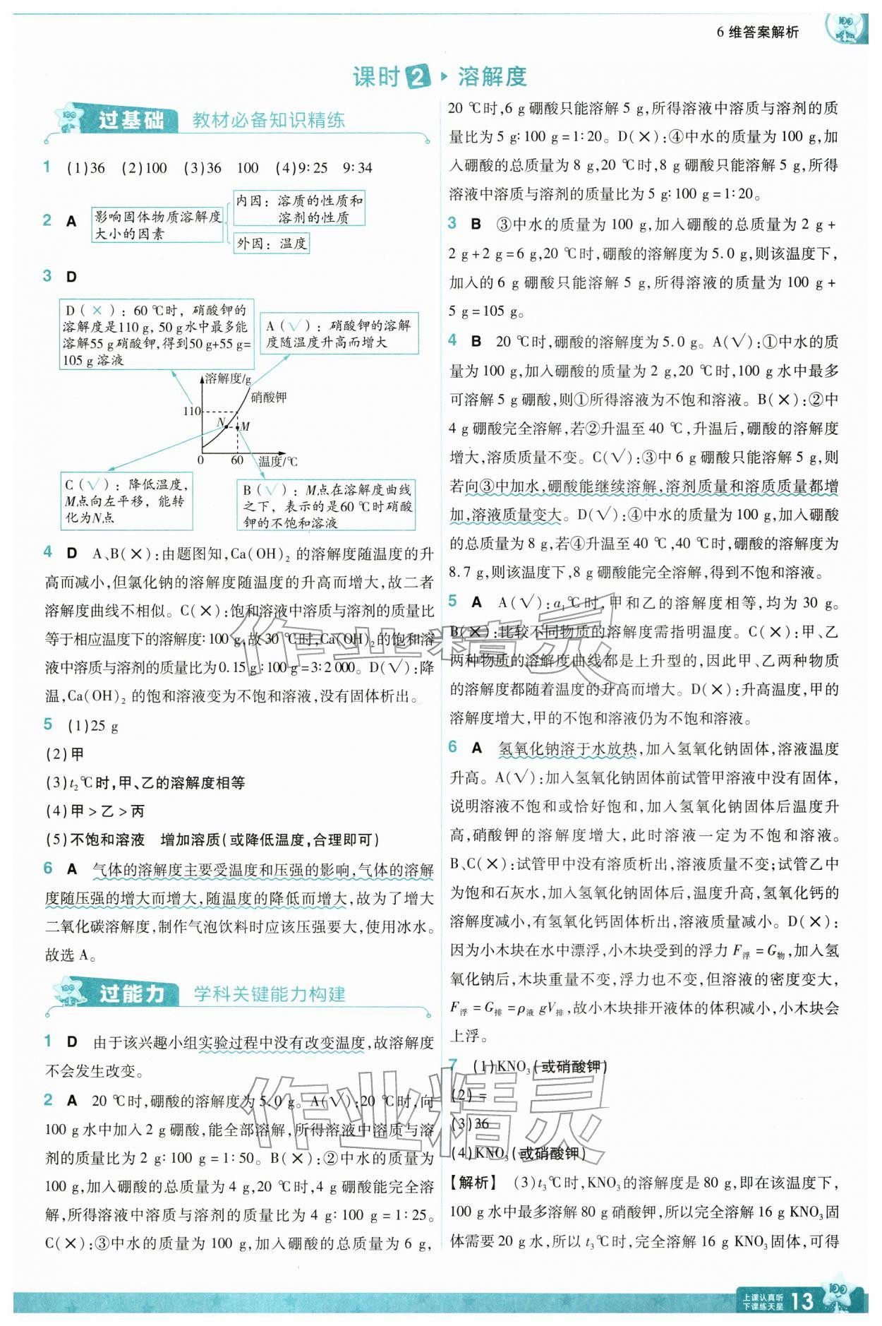 2026年一遍过九年级化学下册科粤版&nbsp;参考答案第13页