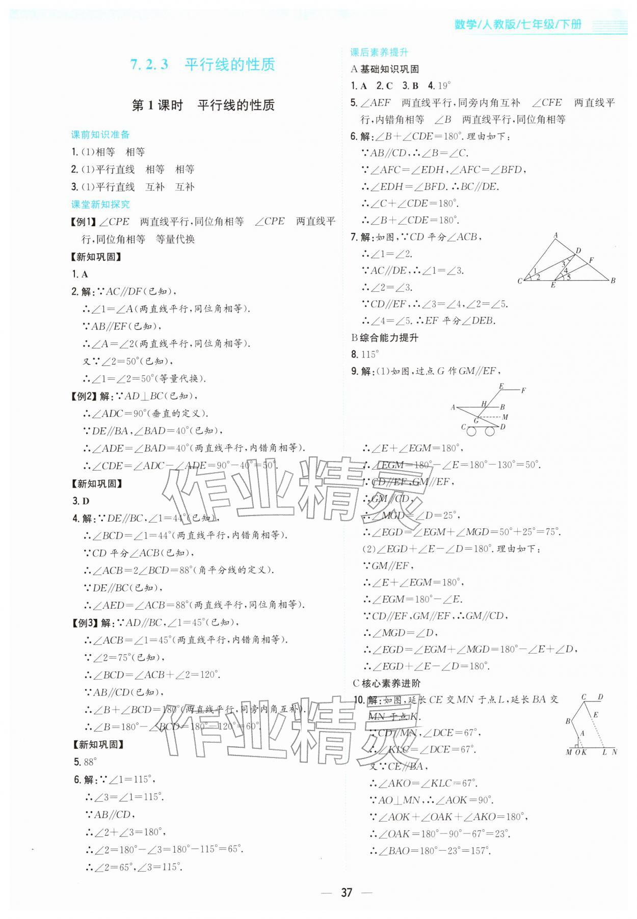 2026年新编基础训练七年级数学下册人教版&nbsp;第5页