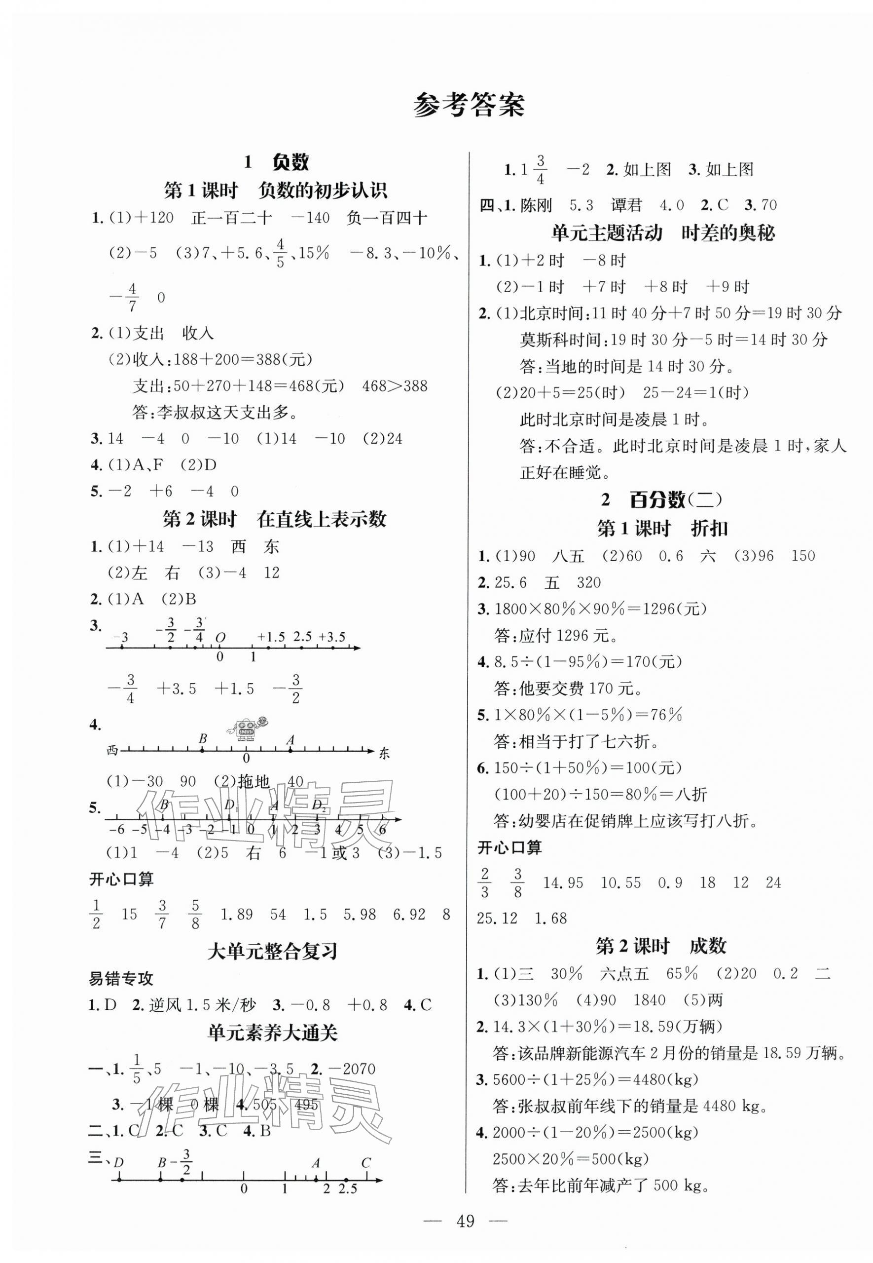 2026年名师测控六年级数学下册人教版&nbsp;第1页