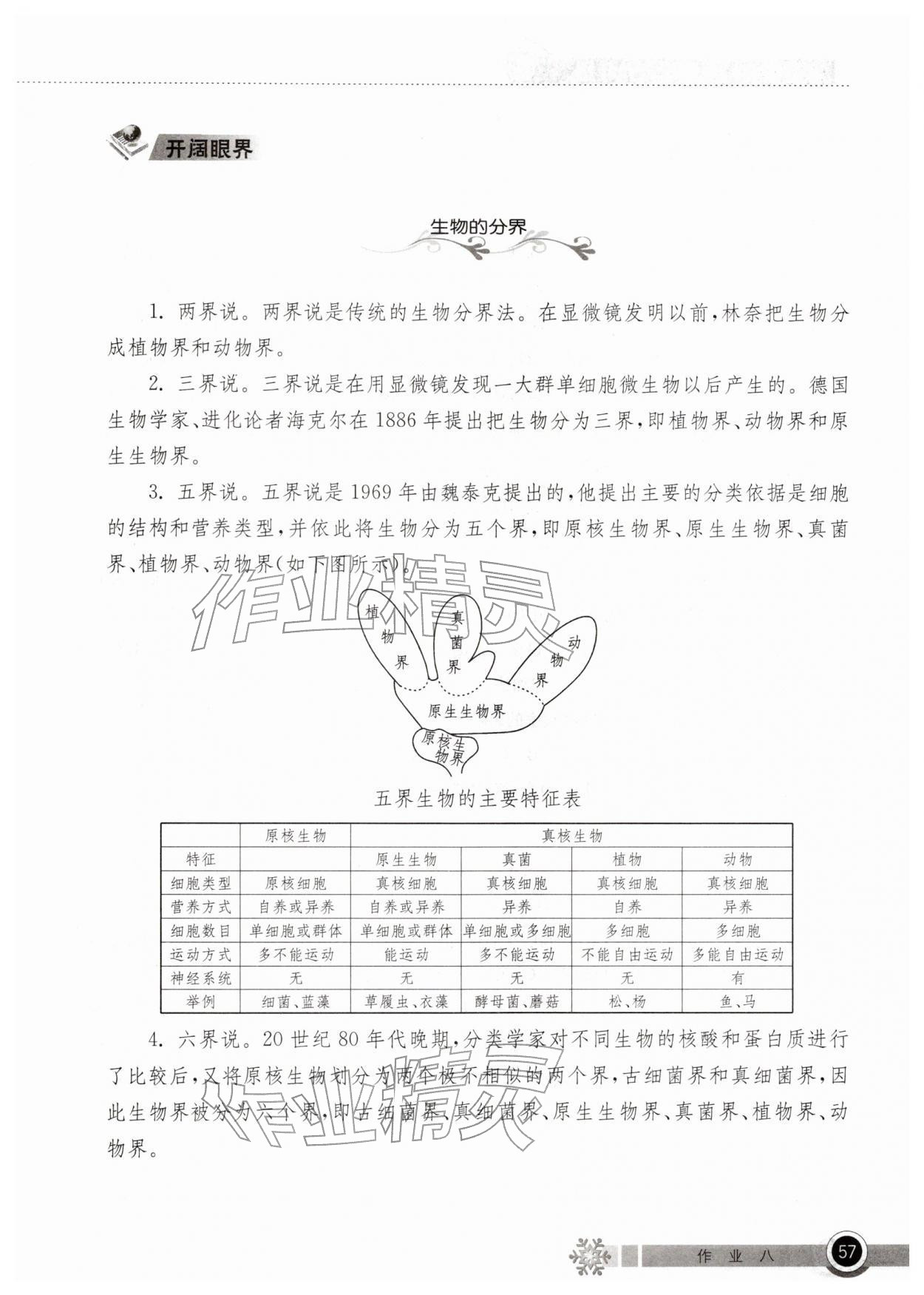 2026年长江作业本寒假作业湖北教育出版社八年级生物&nbsp;第1页