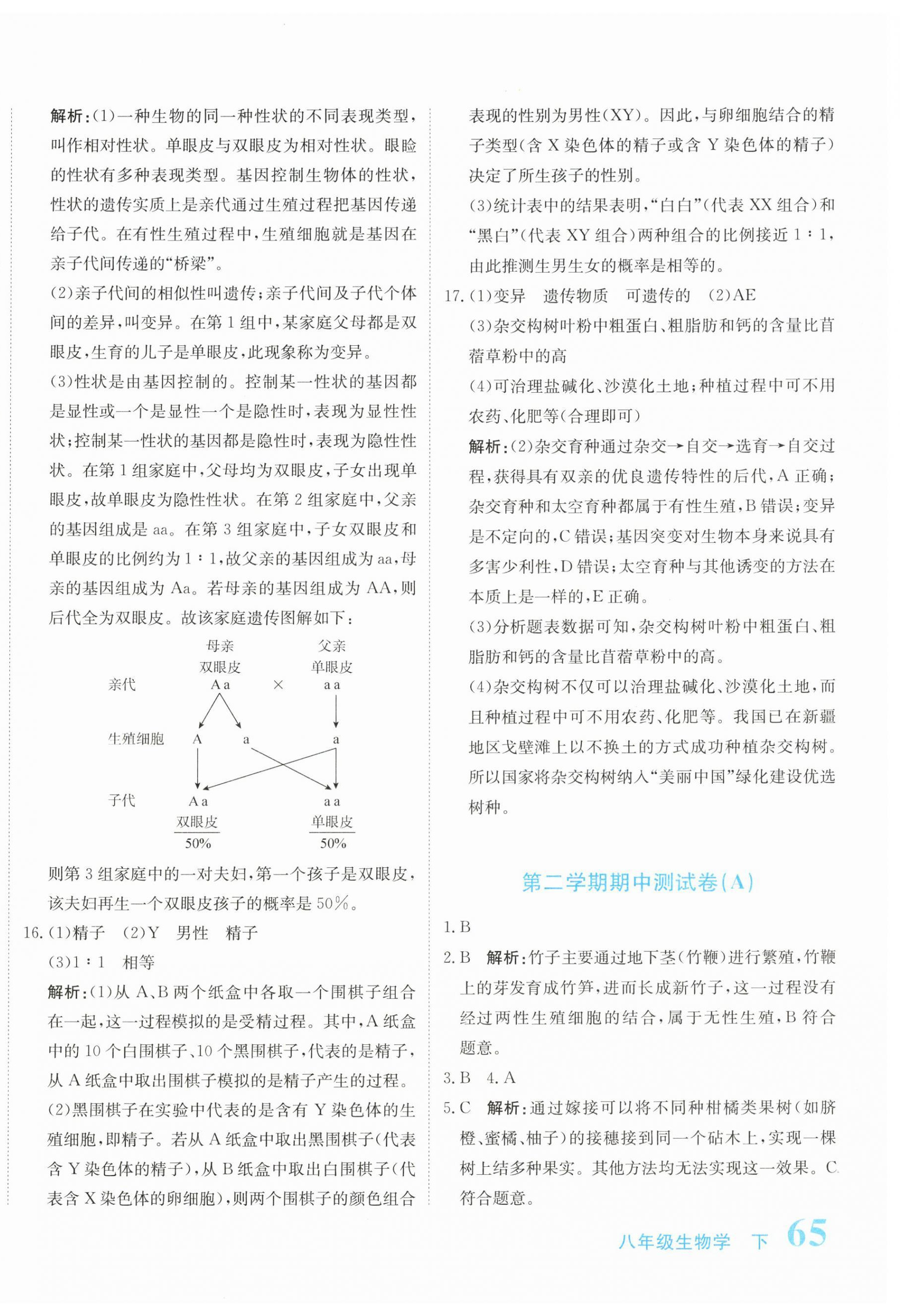 2026年新目标检测同步单元测试卷八年级生物下册人教版&nbsp;第14页