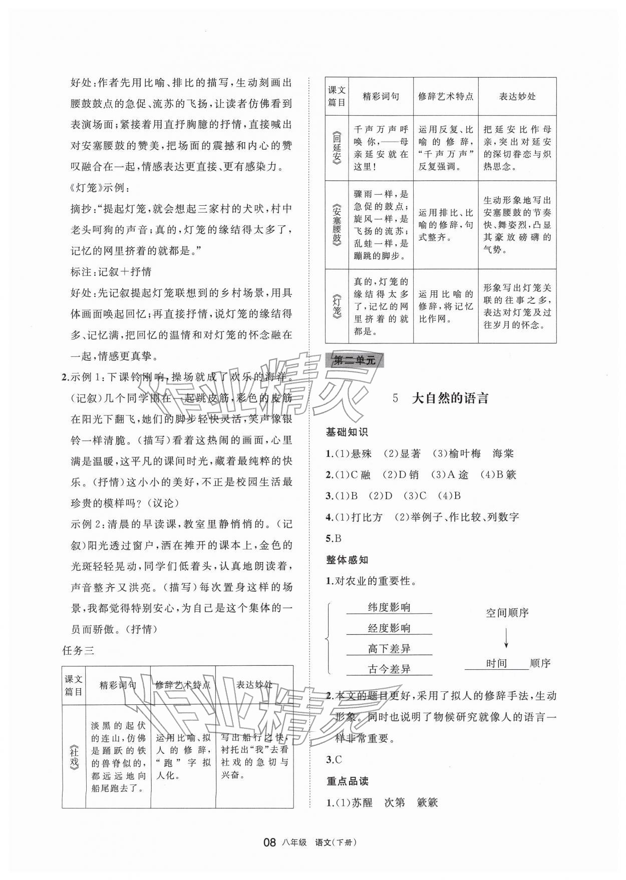 2026年学习之友八年级语文下册人教版&nbsp;参考答案第8页