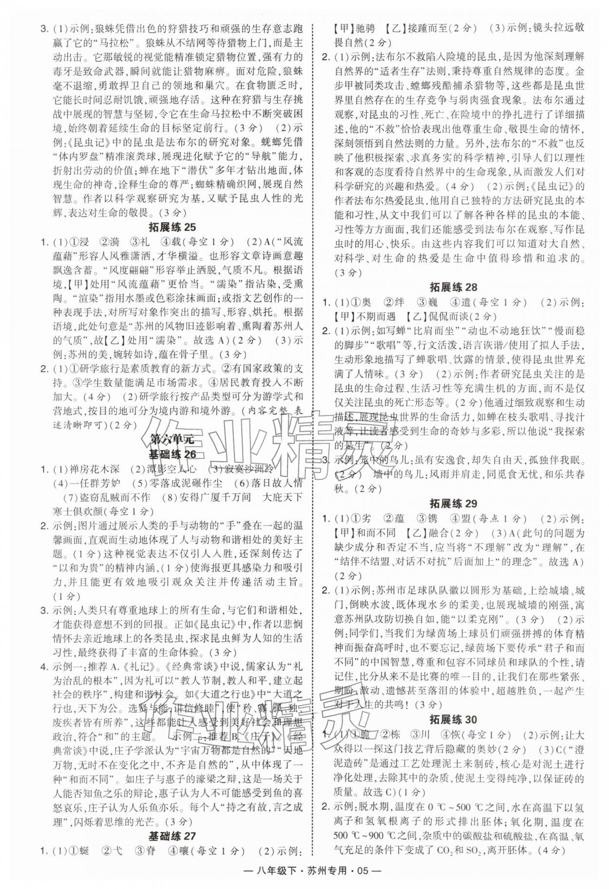 2026年学霸组合训练八年级语文下册人教版苏州专版&nbsp;第7页