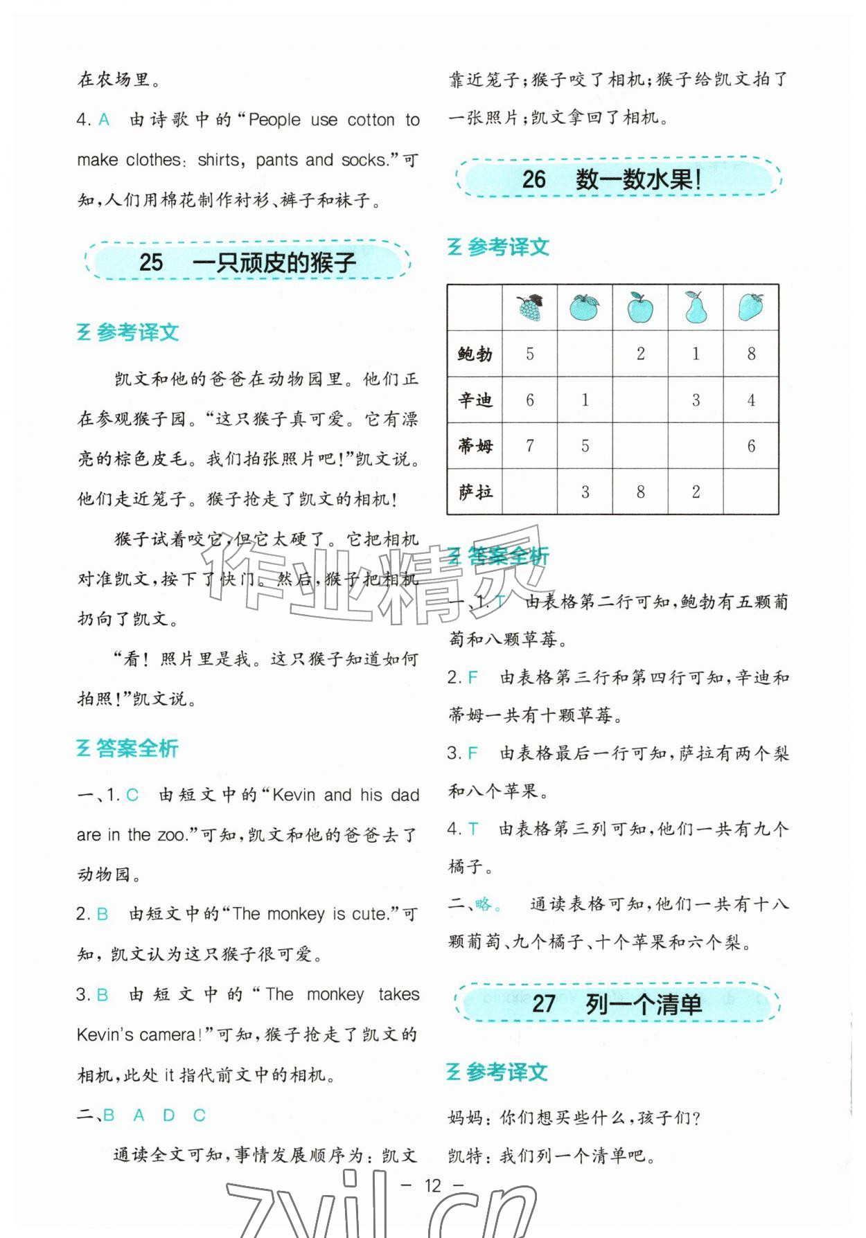 2026年星火英语阅读天天练三年级&nbsp;第12页
