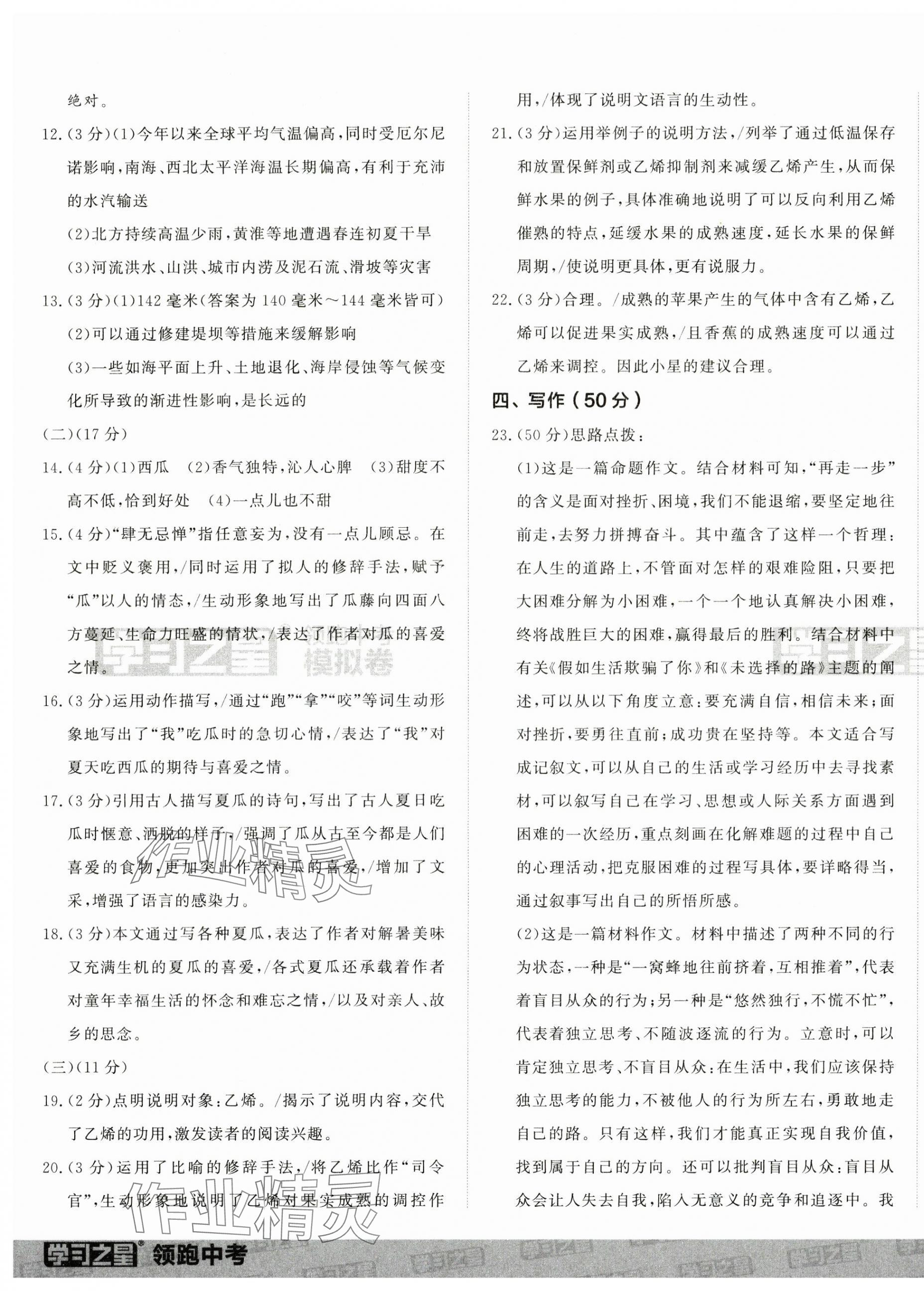 2025年领跑中考模拟卷语文辽宁专版&nbsp;第5页