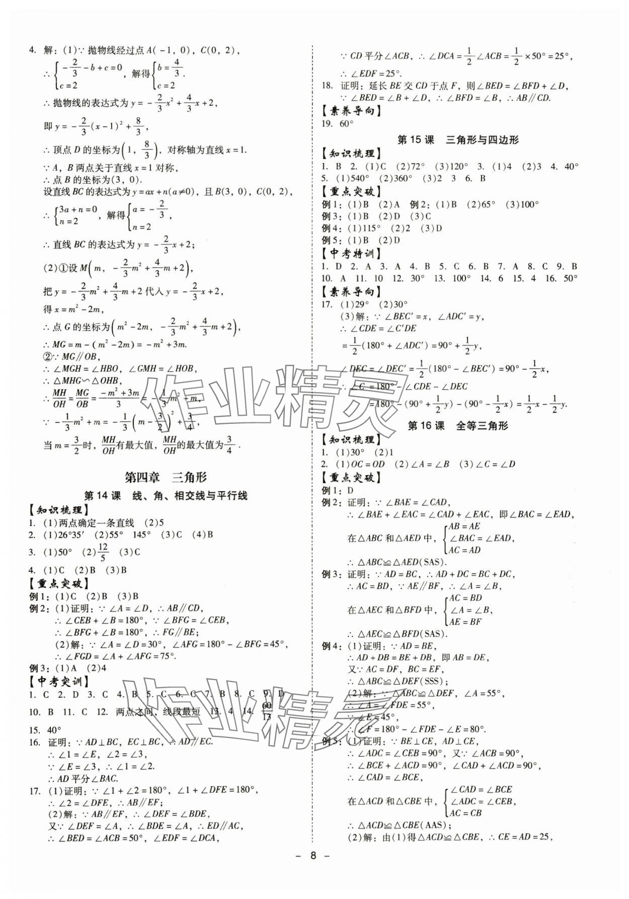 2025年金牌中考总复习数学&nbsp;第8页