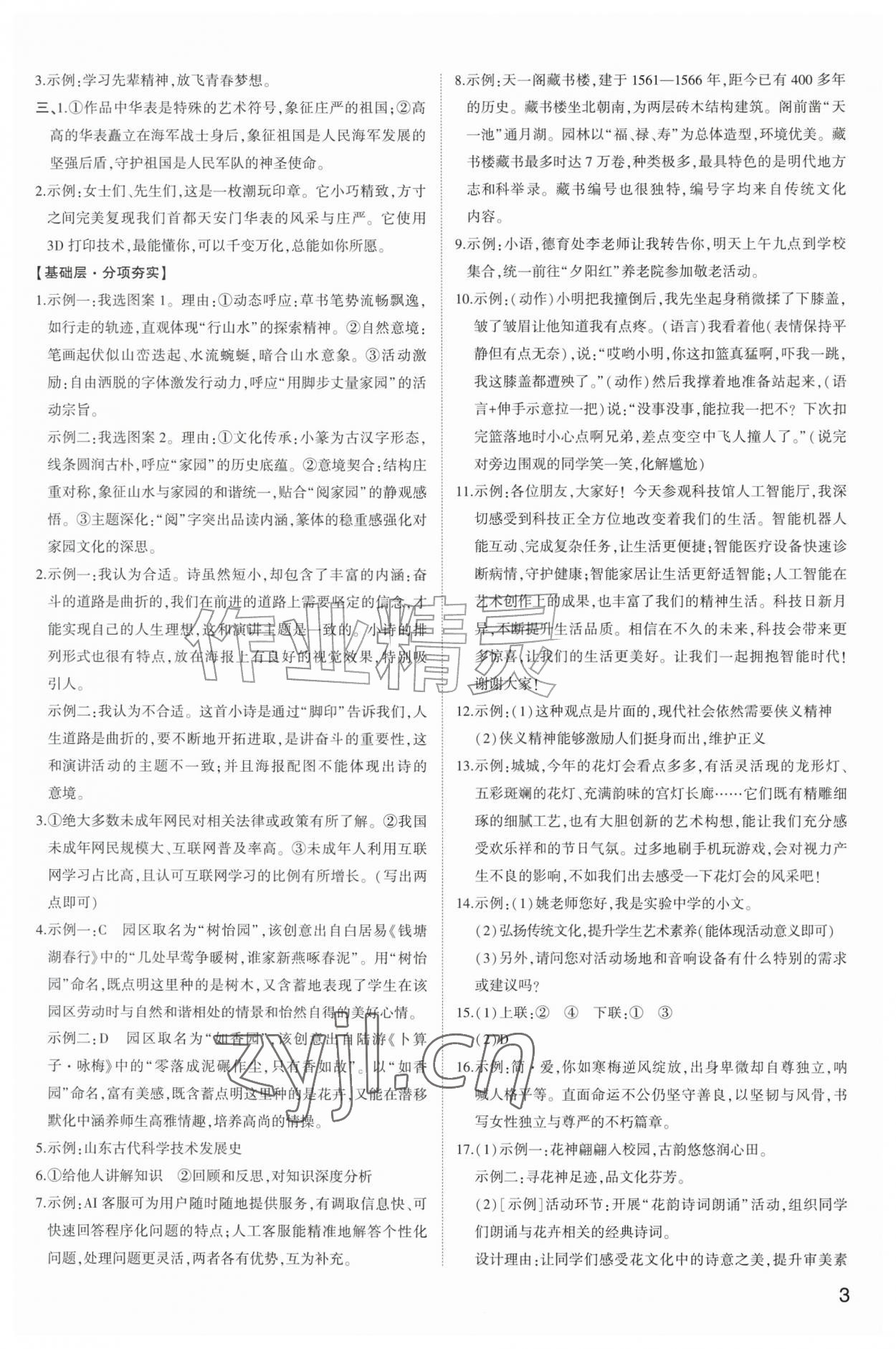 2026年初中总复习手册山东科学技术出版社语文&nbsp;第3页