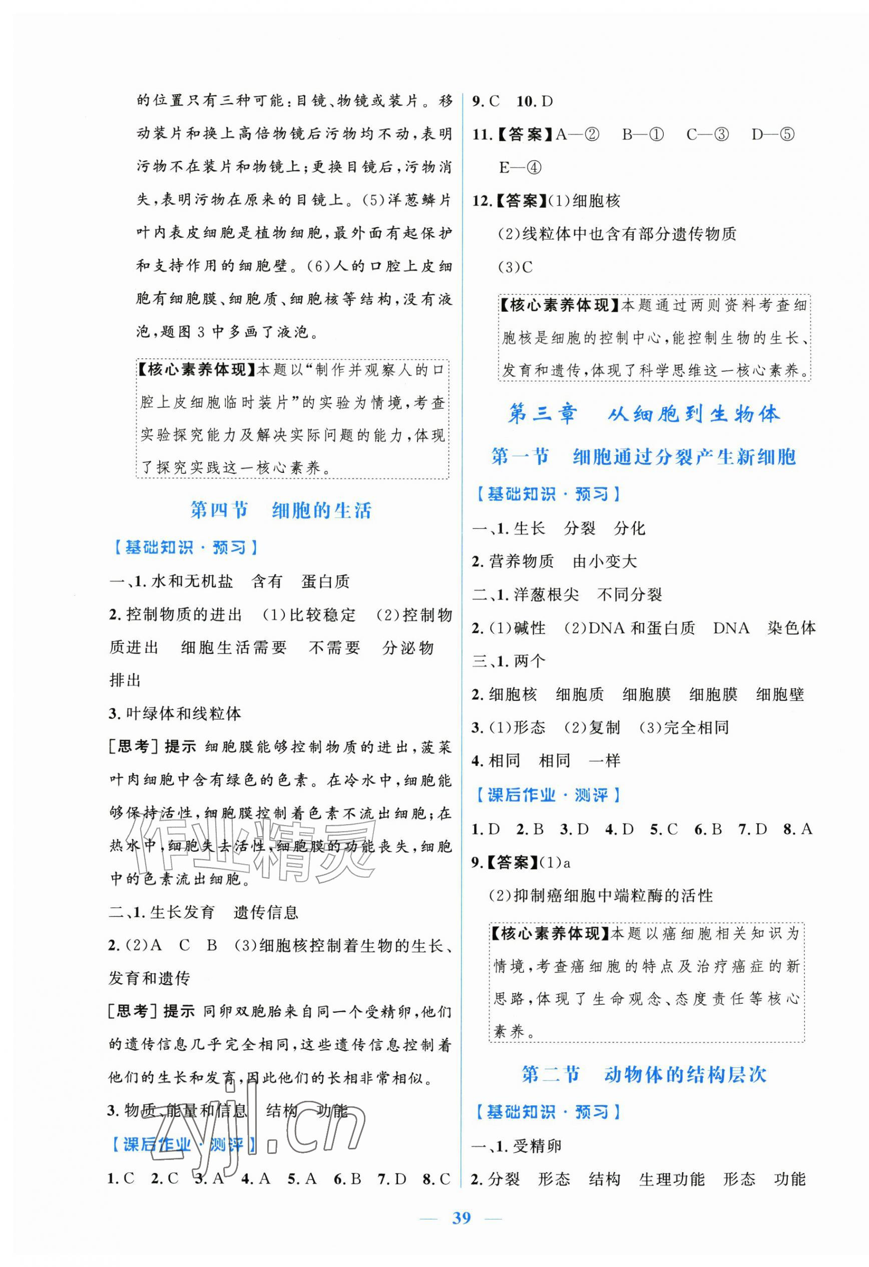 2026年阳光课堂金牌练习册七年级生物上册人教版增强版&nbsp;第3页