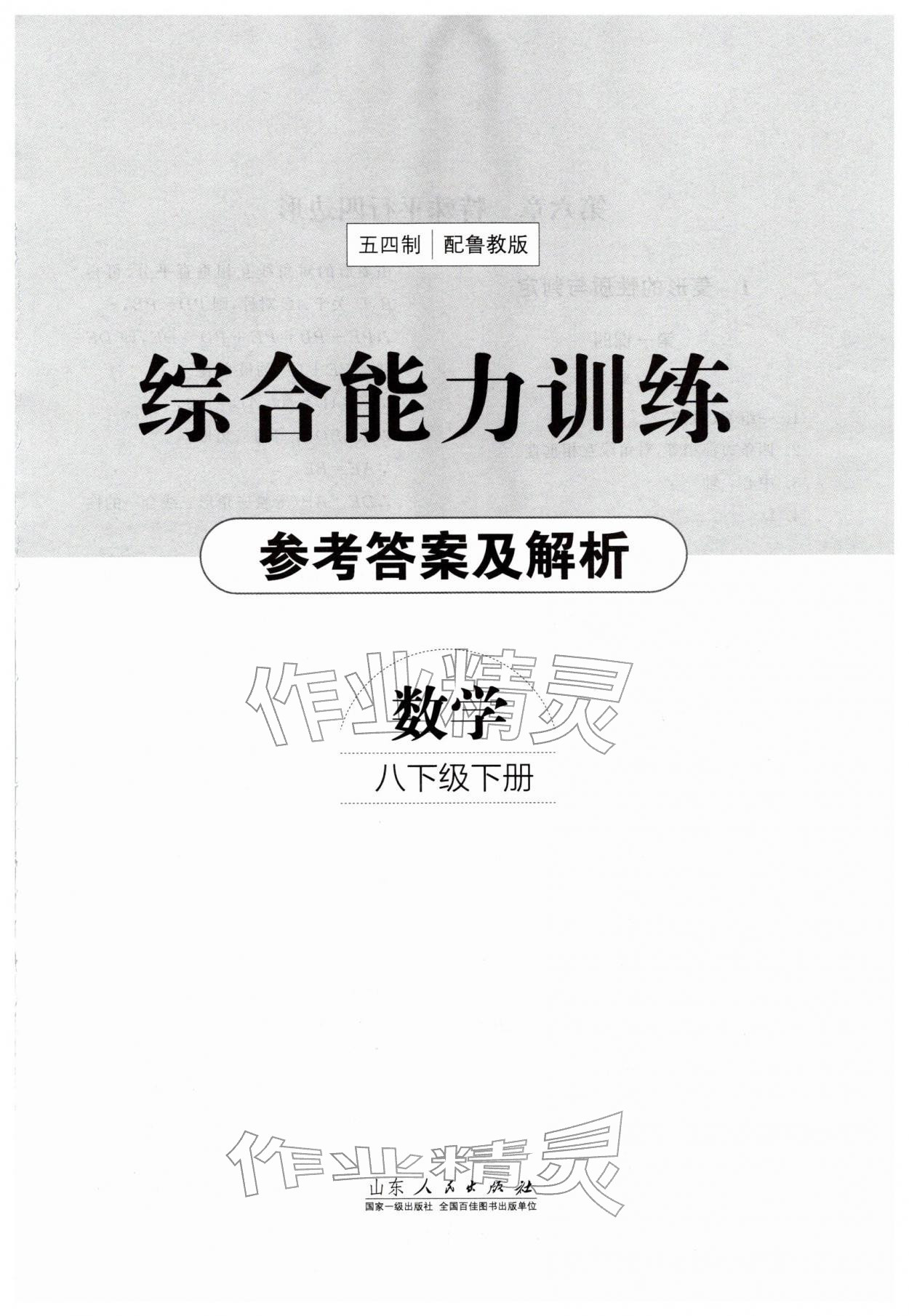 2026年综合能力训练八年级数学下册鲁教版54制&nbsp;第1页