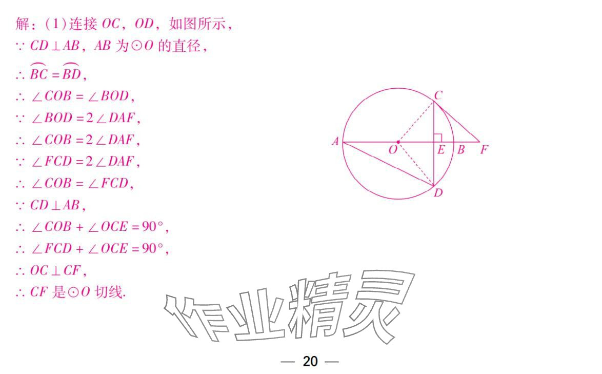 2024年激智数学中考&nbsp;参考答案第20页