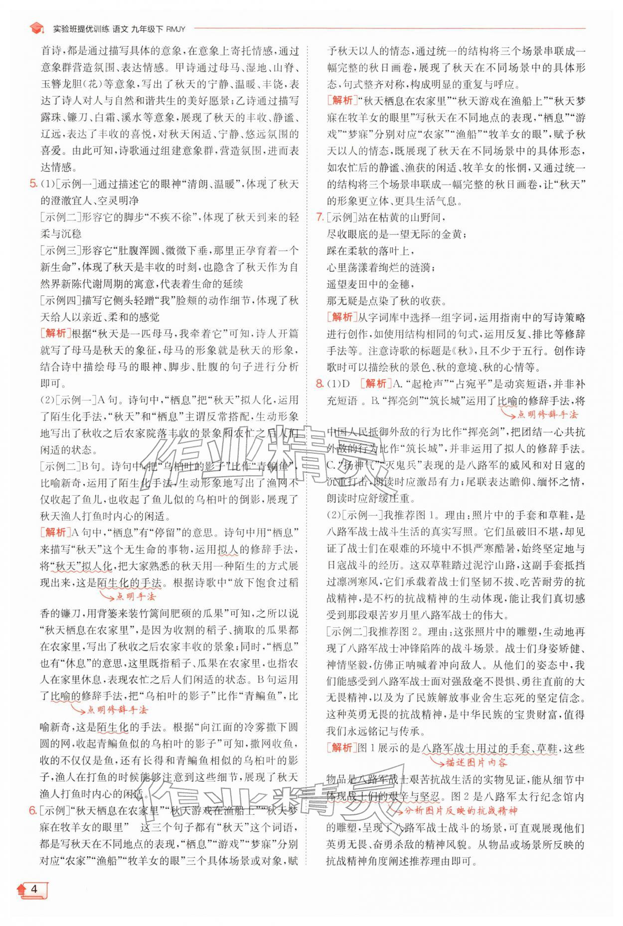 2026年实验班提优训练九年级语文下册人教版&nbsp;第4页