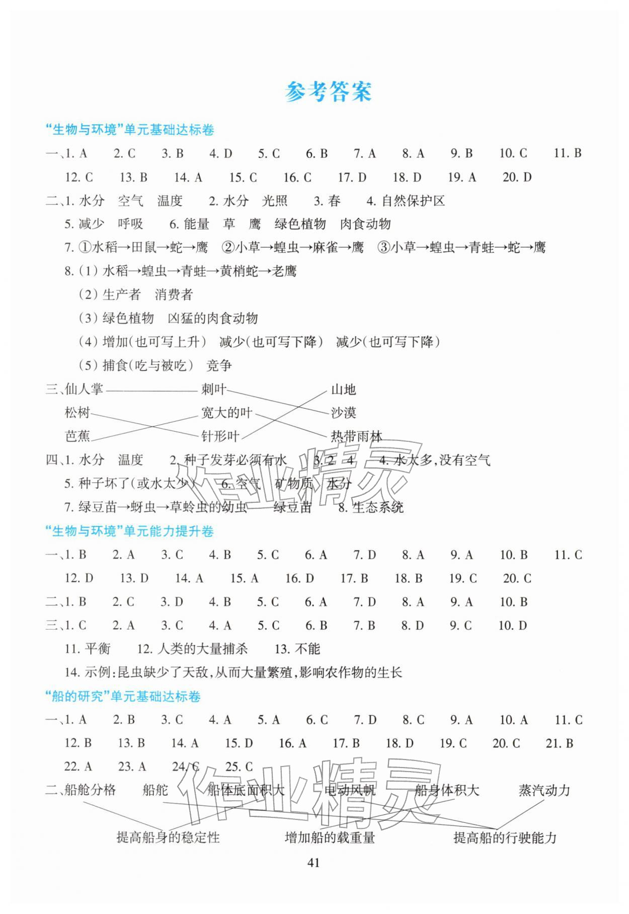 2026年学能评价五年级科学下册教科版&nbsp;第1页