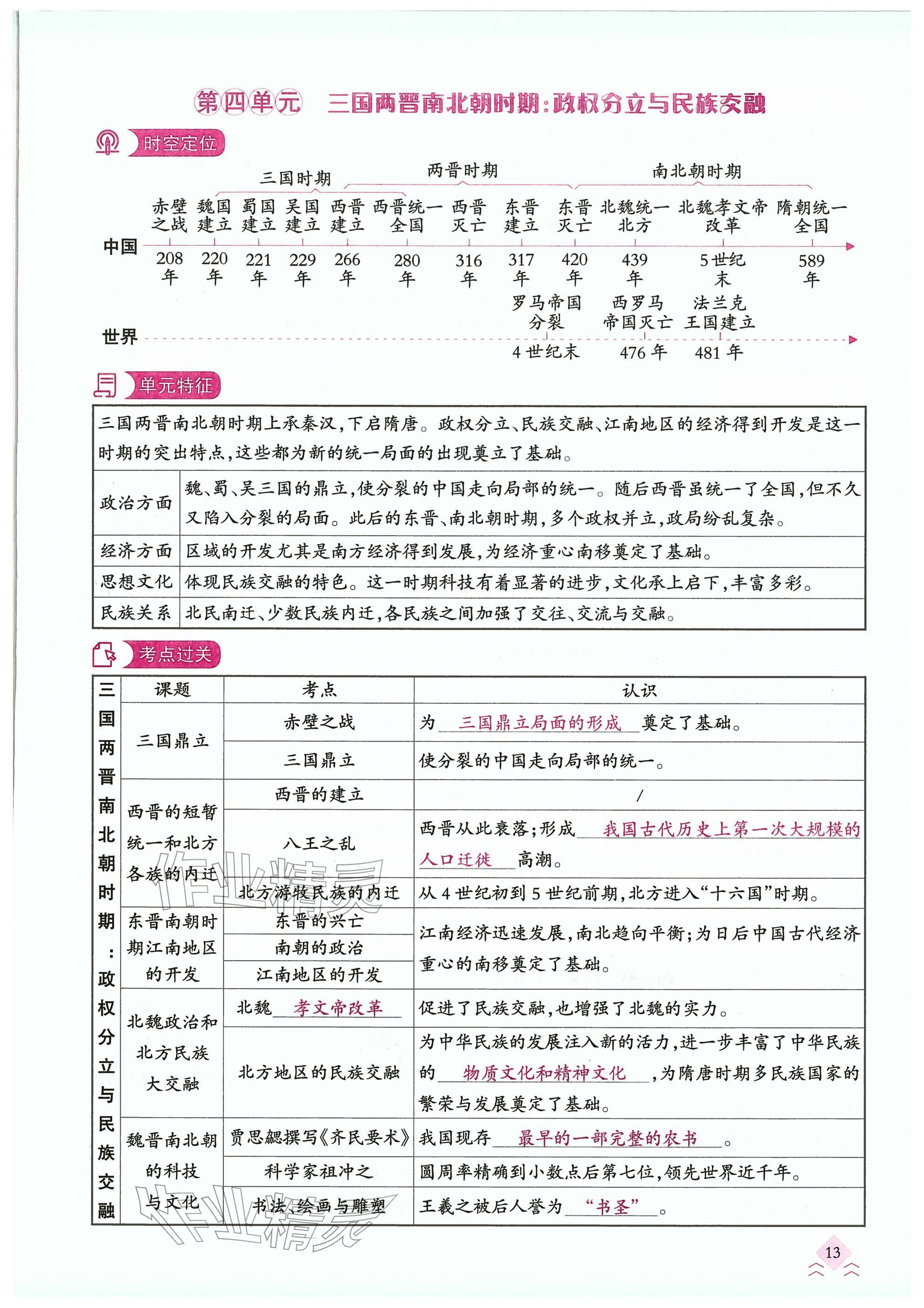 2026年快乐中考全程训练方案历史&nbsp;参考答案第13页