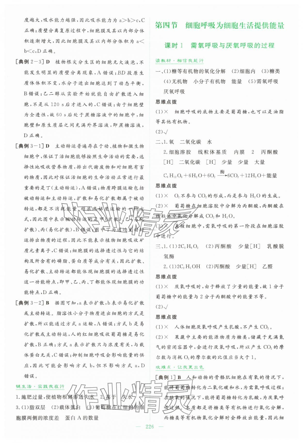2025年高中全程学习导与练高中生物必修1浙江专版&nbsp;参考答案第13页