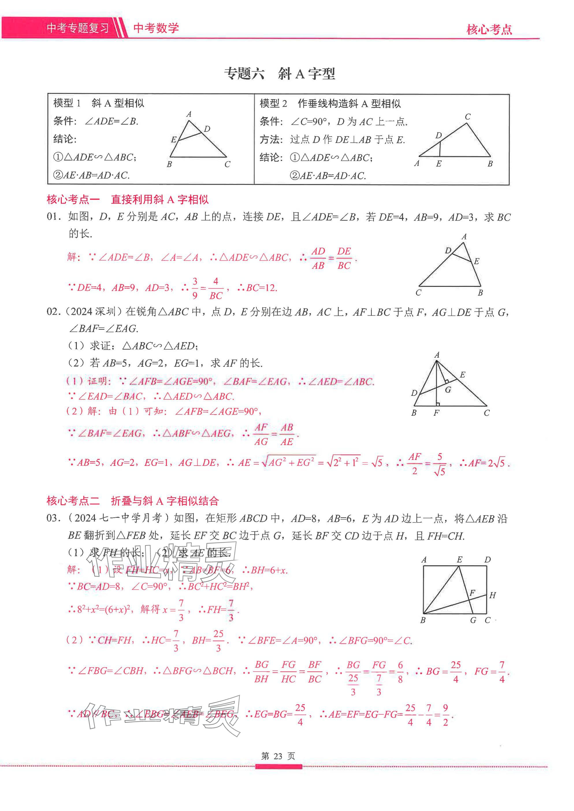 2025年名校学典核心考点延边大学出版社数学&nbsp;参考答案第23页