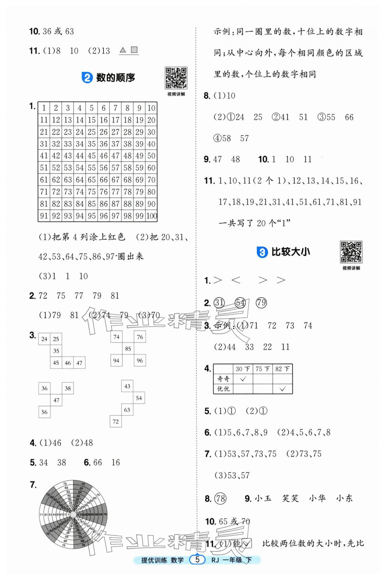2026年阳光同学提优训练一年级数学下册人教版&nbsp;第5页