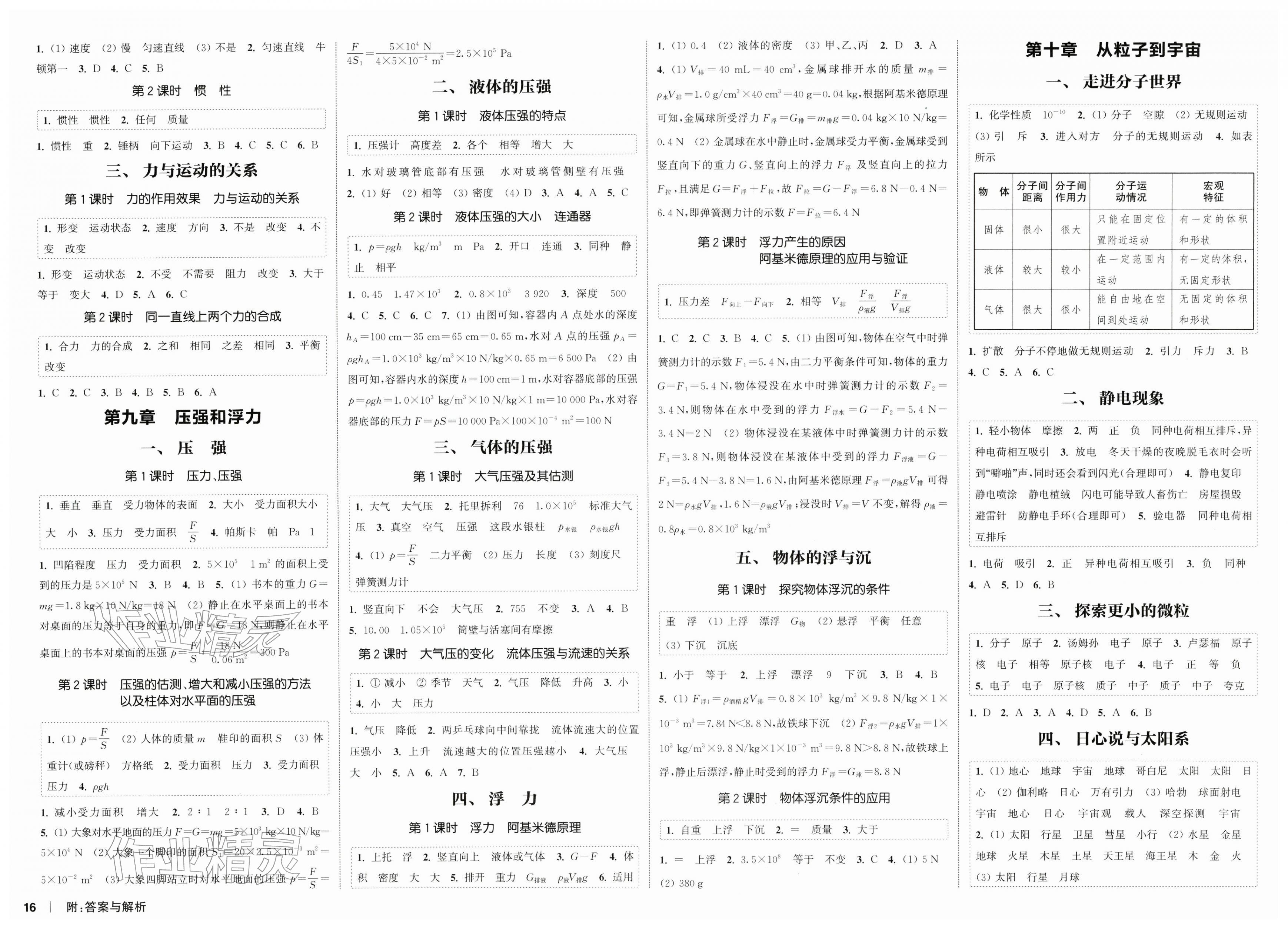 2026年通城学典课时作业本八年级物理下册苏科版陕西专版&nbsp;第2页