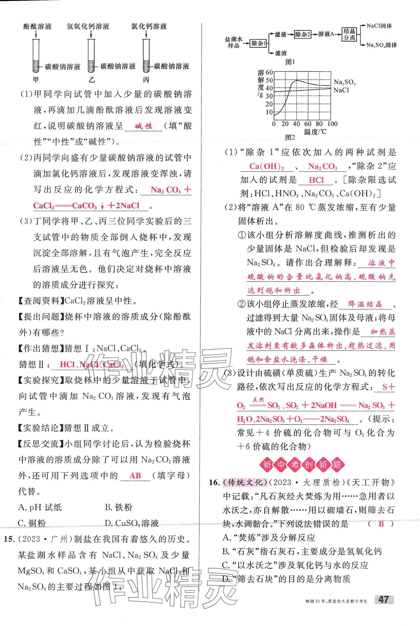 2024年火线100天化学中考云南专版&nbsp;第47页