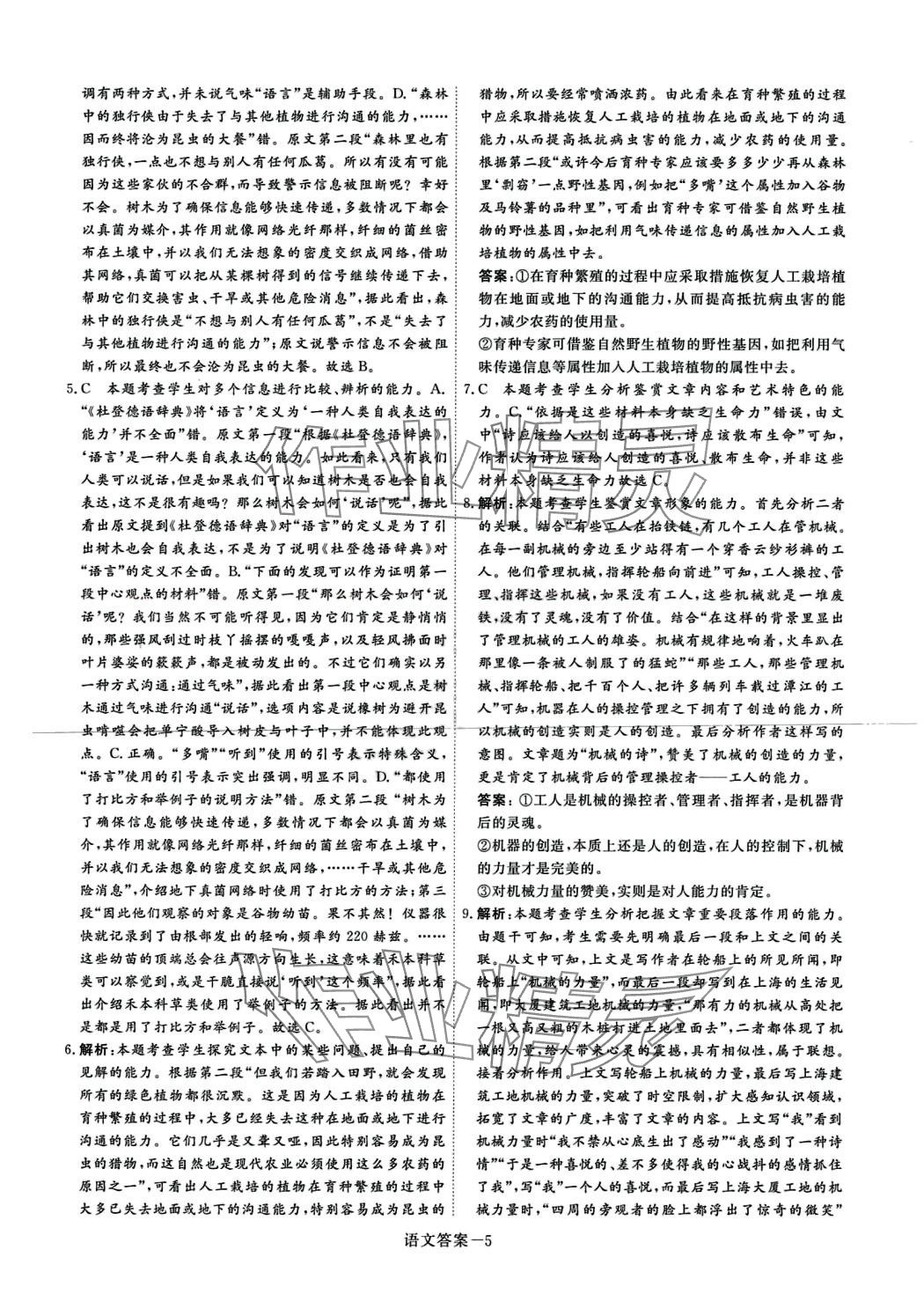 2024年名校强基卷5年真题汇编高中语文&nbsp;第5页