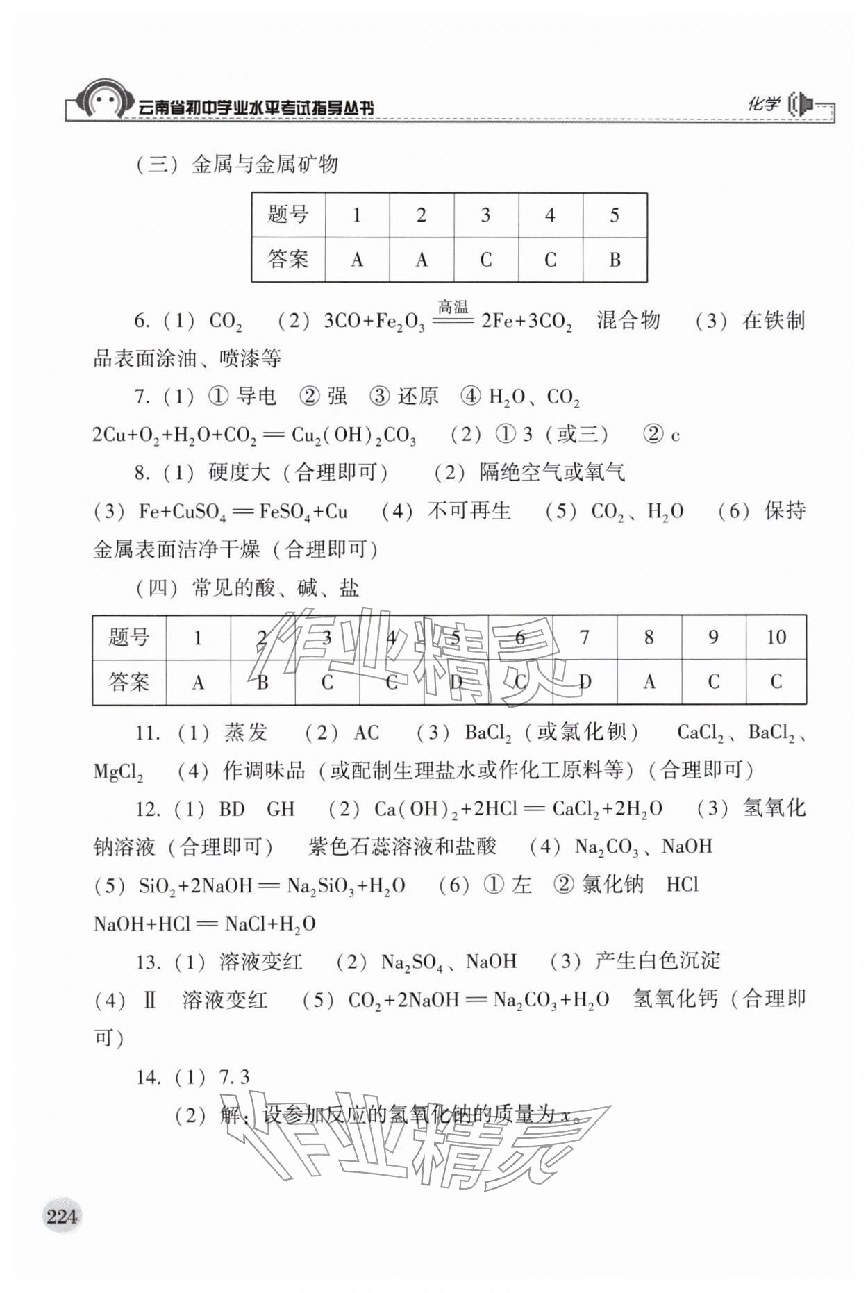 2026年云南省初中学业水平考试指导丛书化学&nbsp;第6页