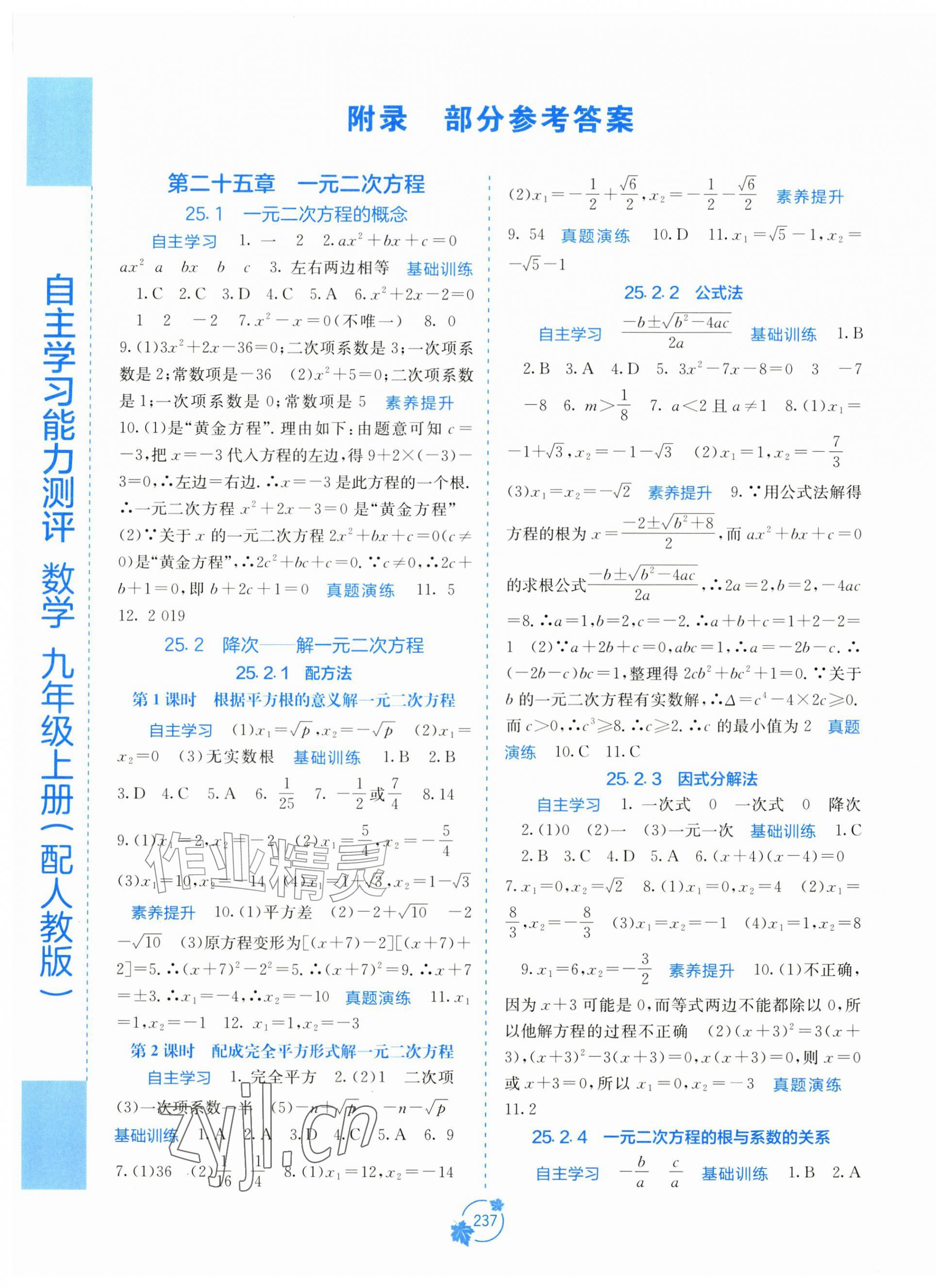 2026年自主学习能力测评九年级数学上册人教版&nbsp;第1页