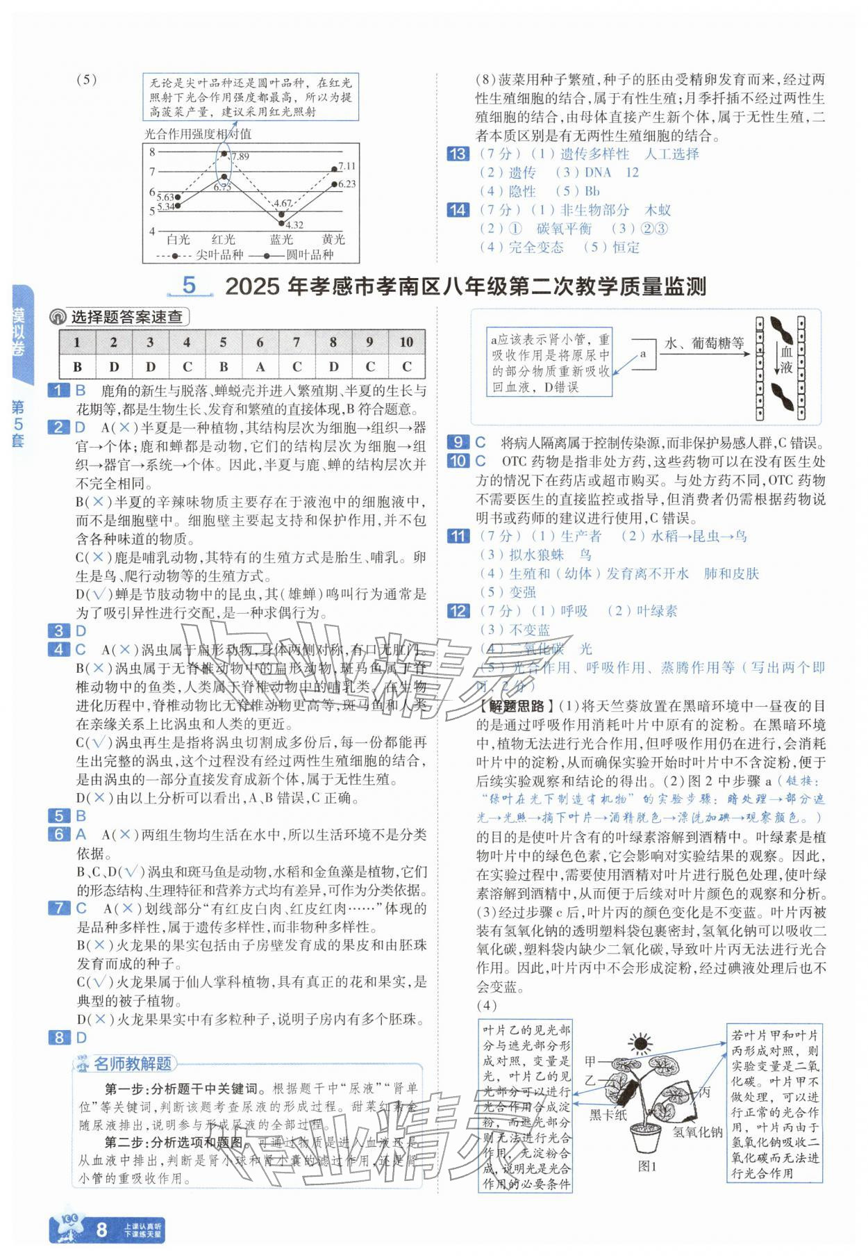 2026年金考卷45套汇编生物湖北专版&nbsp;第8页