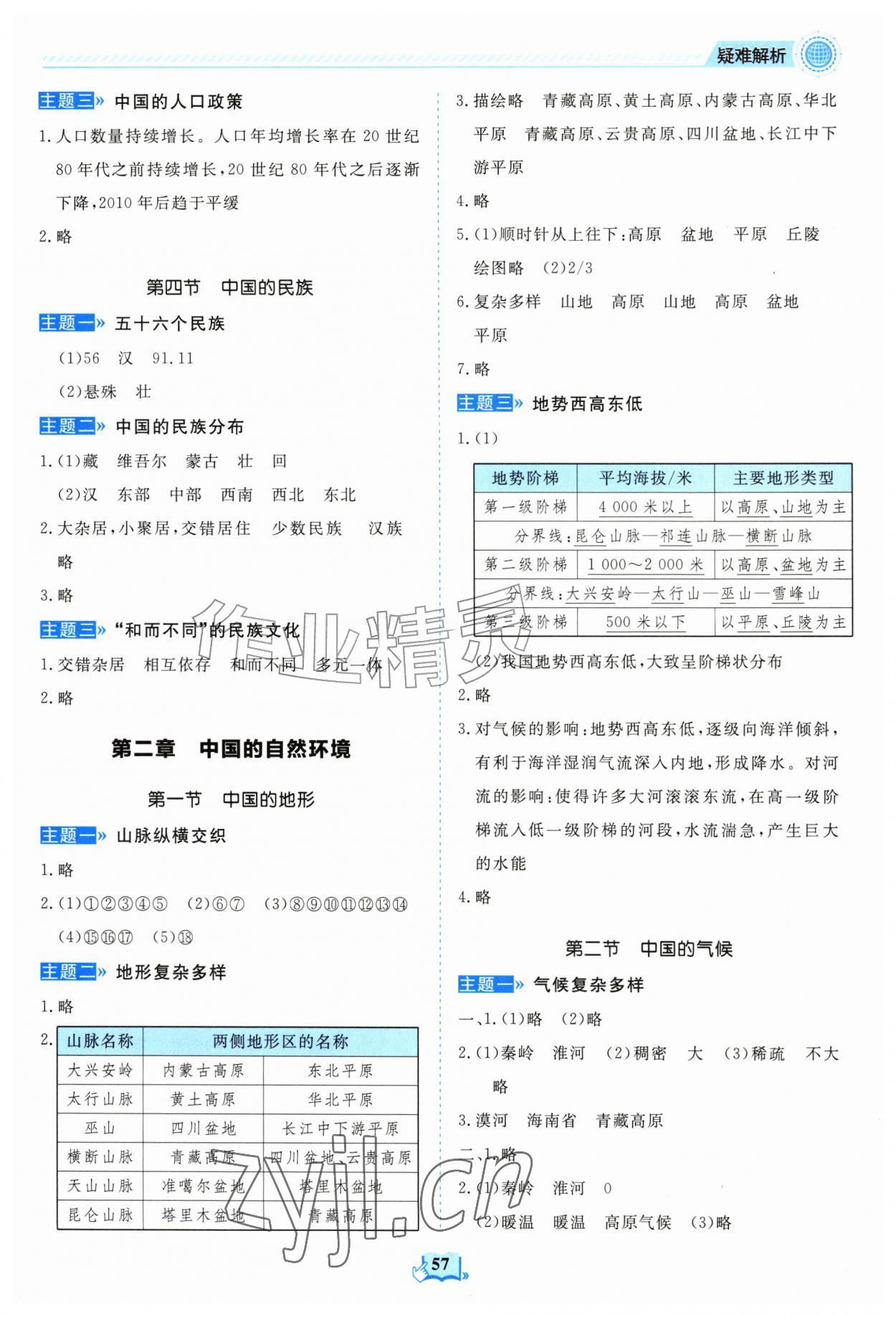 2026年填充图册山东科学技术出版社八年级地理上册湘教版&nbsp;参考答案第2页