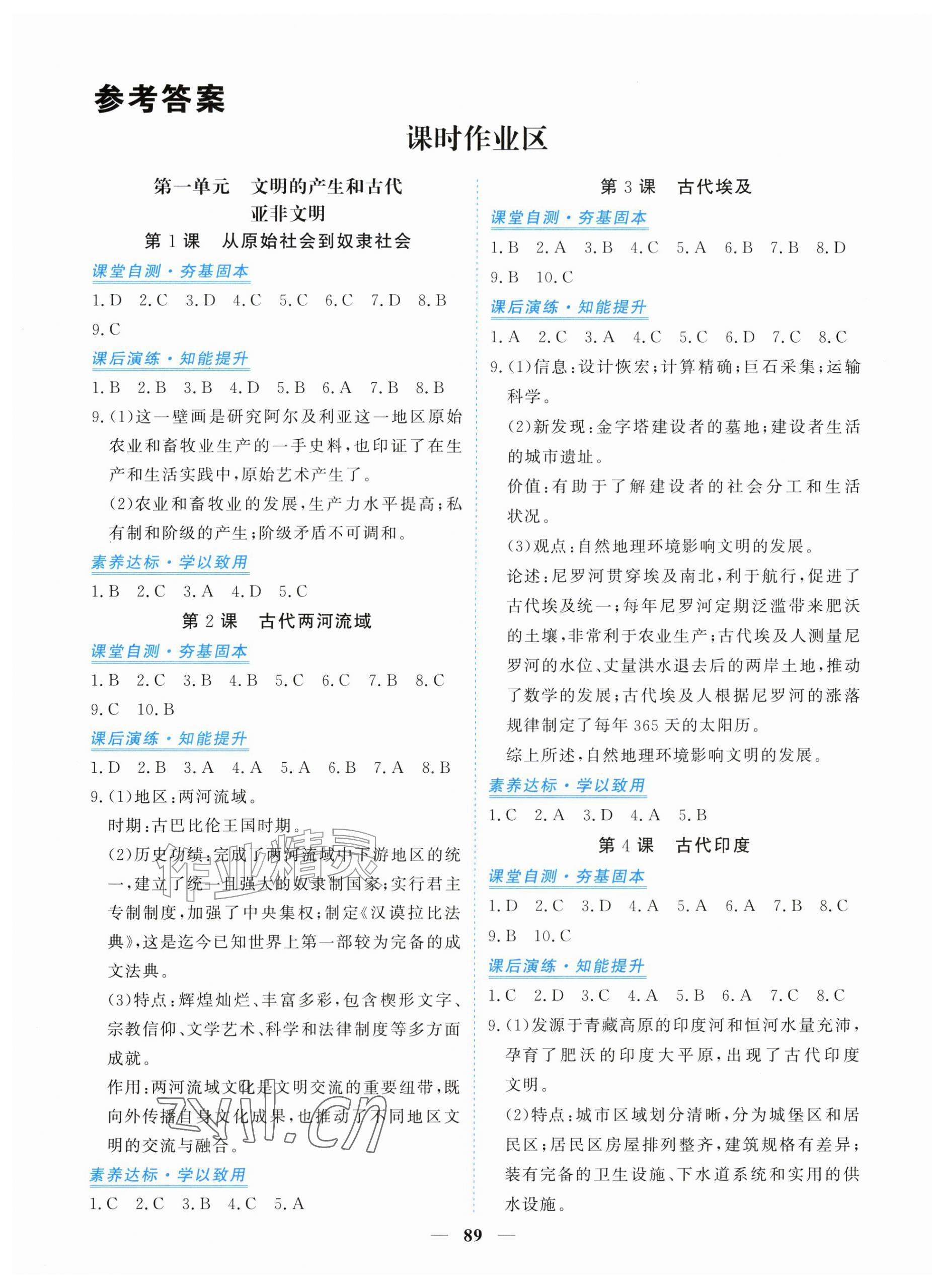 2026年新坐标同步练习九年级历史上册人教版青海专用&nbsp;第1页