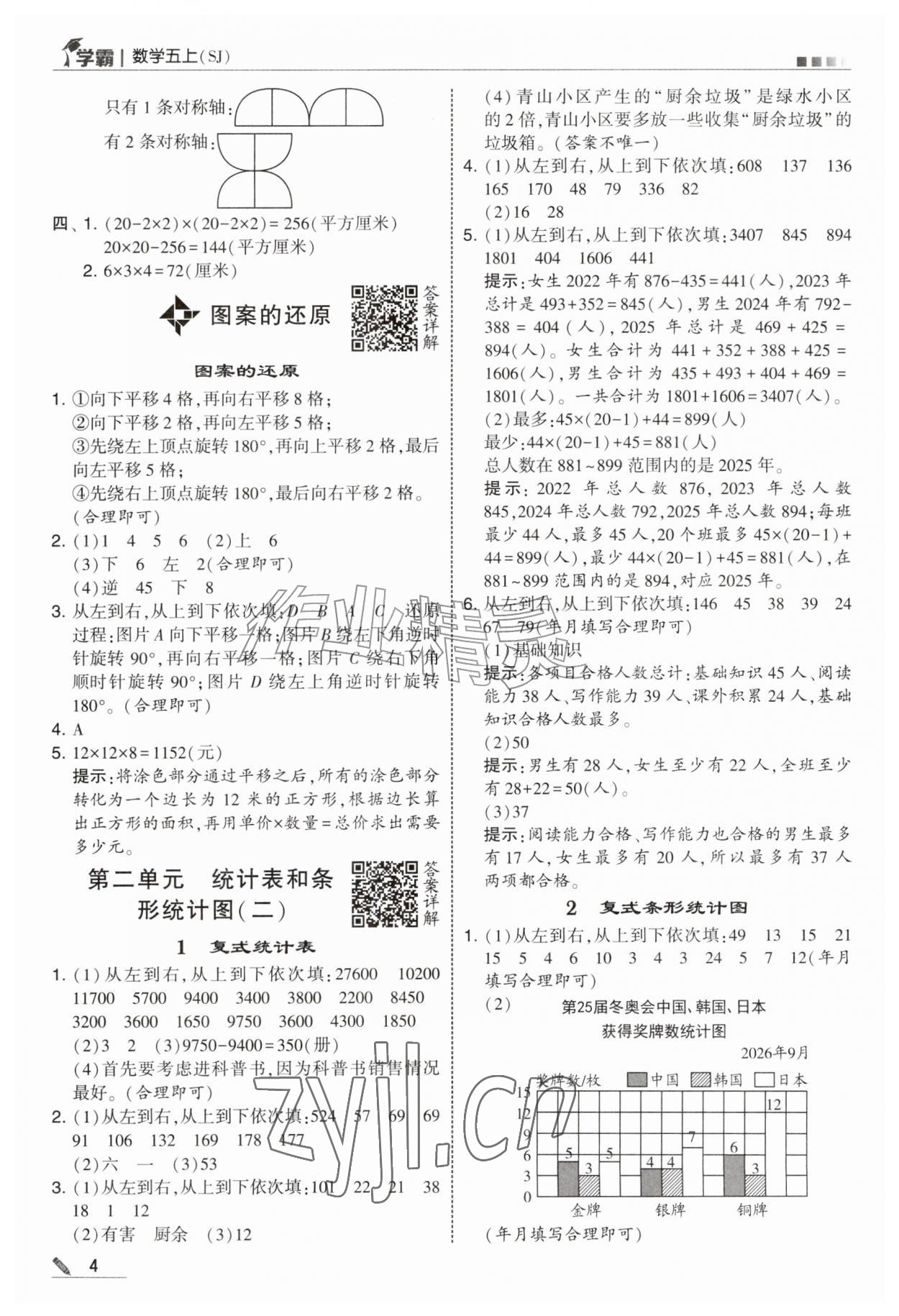 2026年经纶学典5星学霸五年级数学上册苏教版&nbsp;参考答案第4页