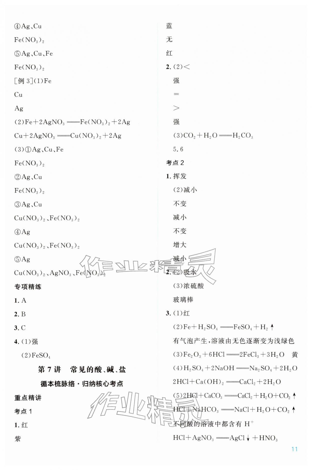 2026年中考新领程武汉出版社化学&nbsp;第11页
