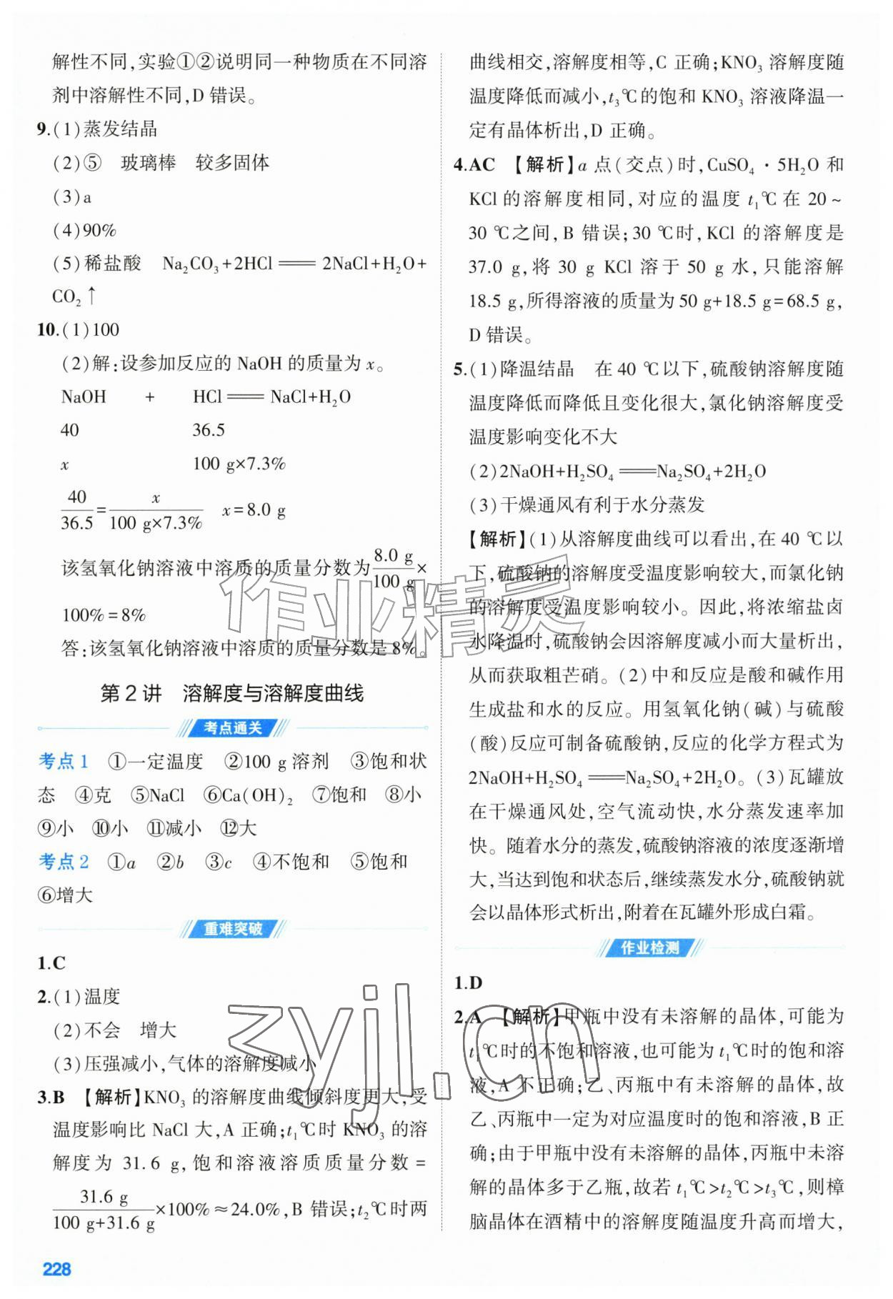 2026年初中总复习手册山东友谊出版社化学鲁教版&nbsp;第8页