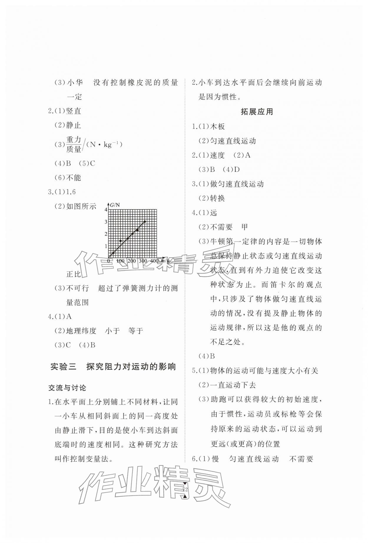 2026年实验报告册江西教育出版社八年级物理下册教科版&nbsp;第2页