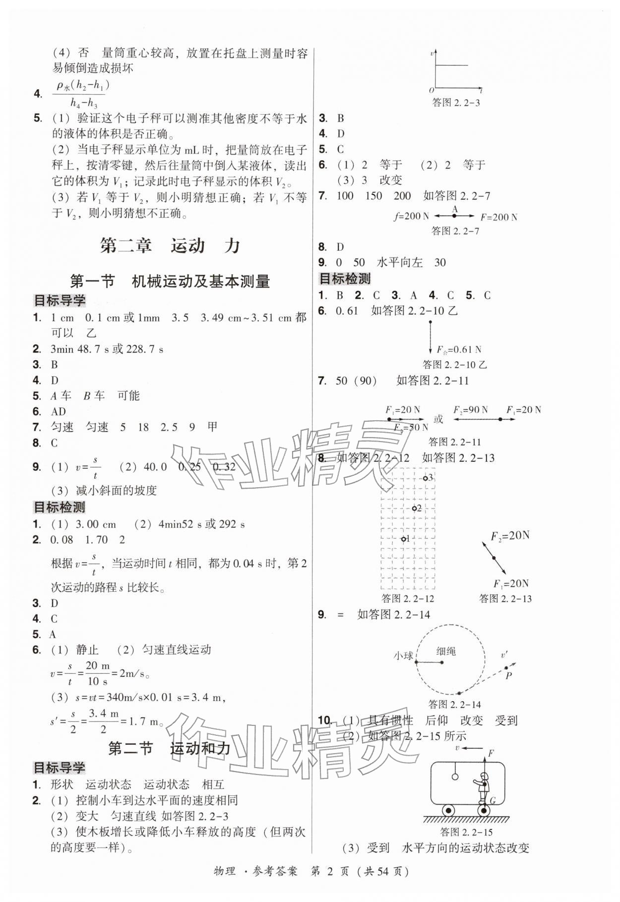 2026年中考高效复习学与教物理广州专版&nbsp;参考答案第2页