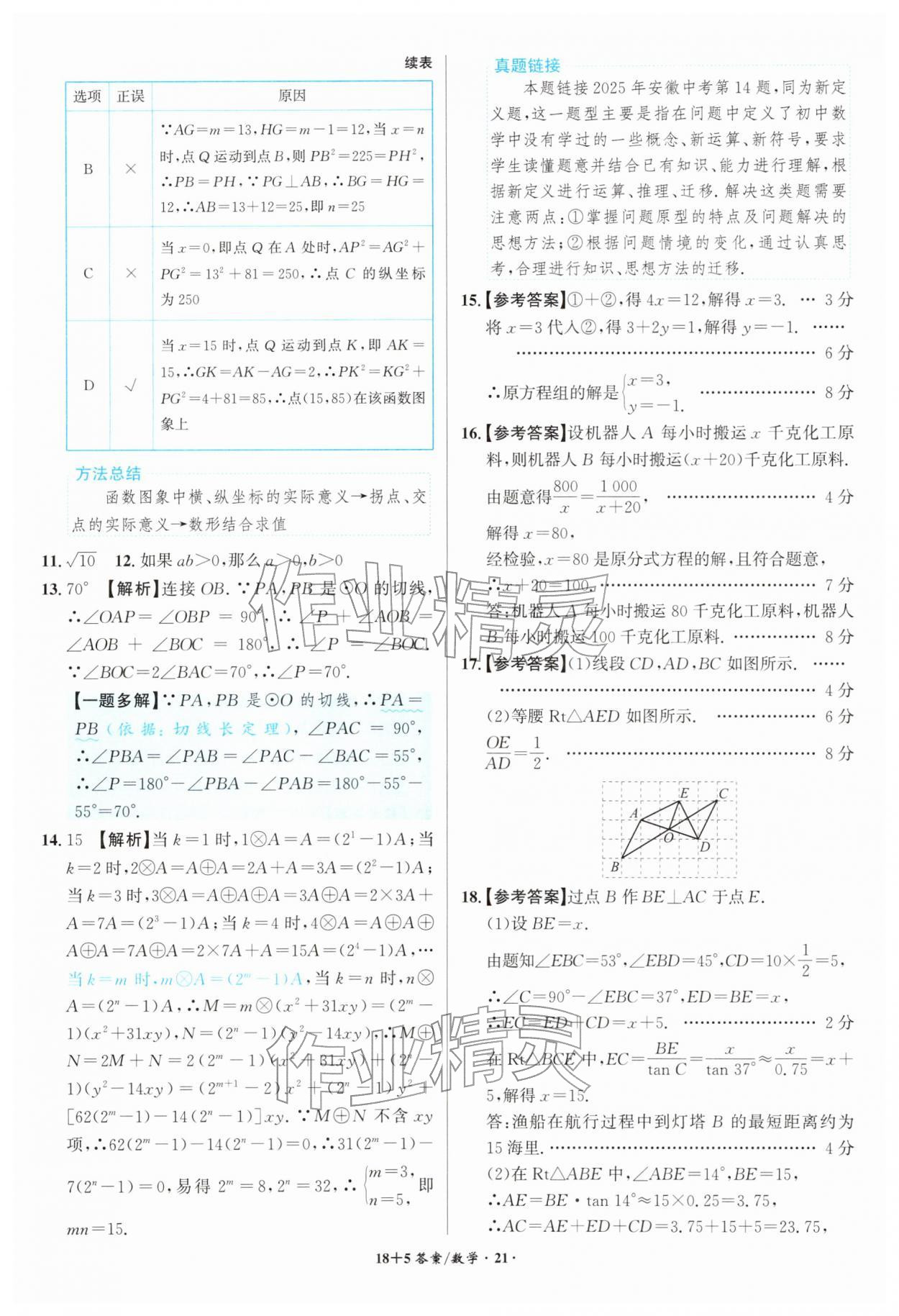 2026年中考试题精编安徽师范大学出版社数学中考安徽专版&nbsp;第21页