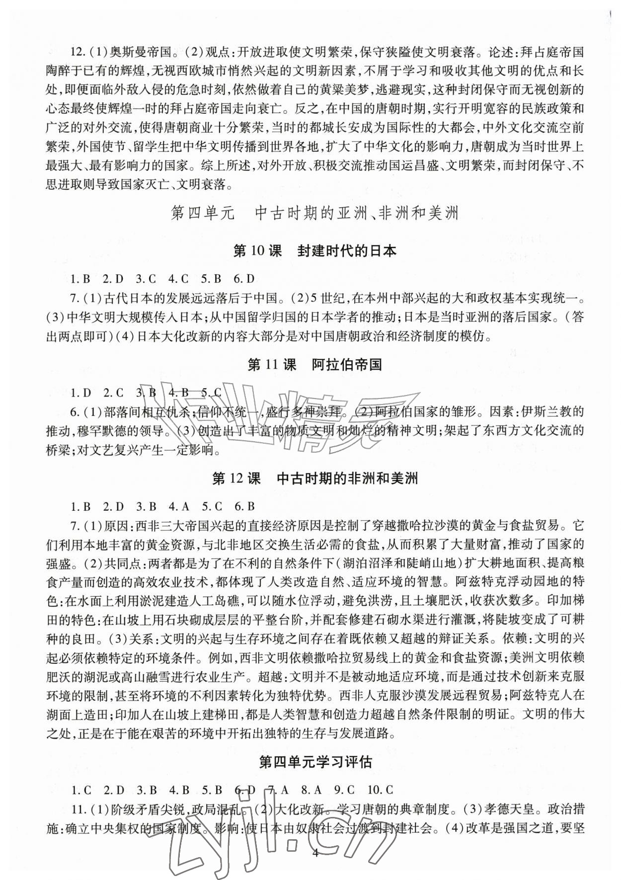 2026年智慧学习导学练九年级历史全一册人教版&nbsp;第4页