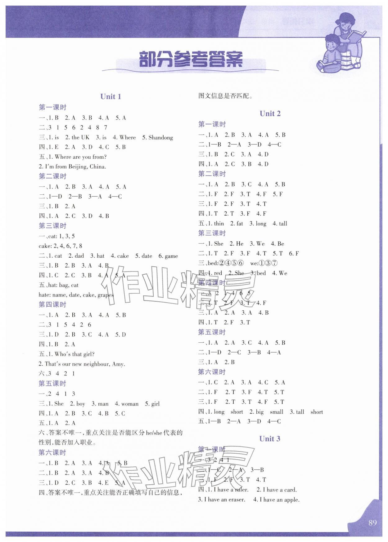 2026年学习指要三年级英语下册人教版&nbsp;第1页