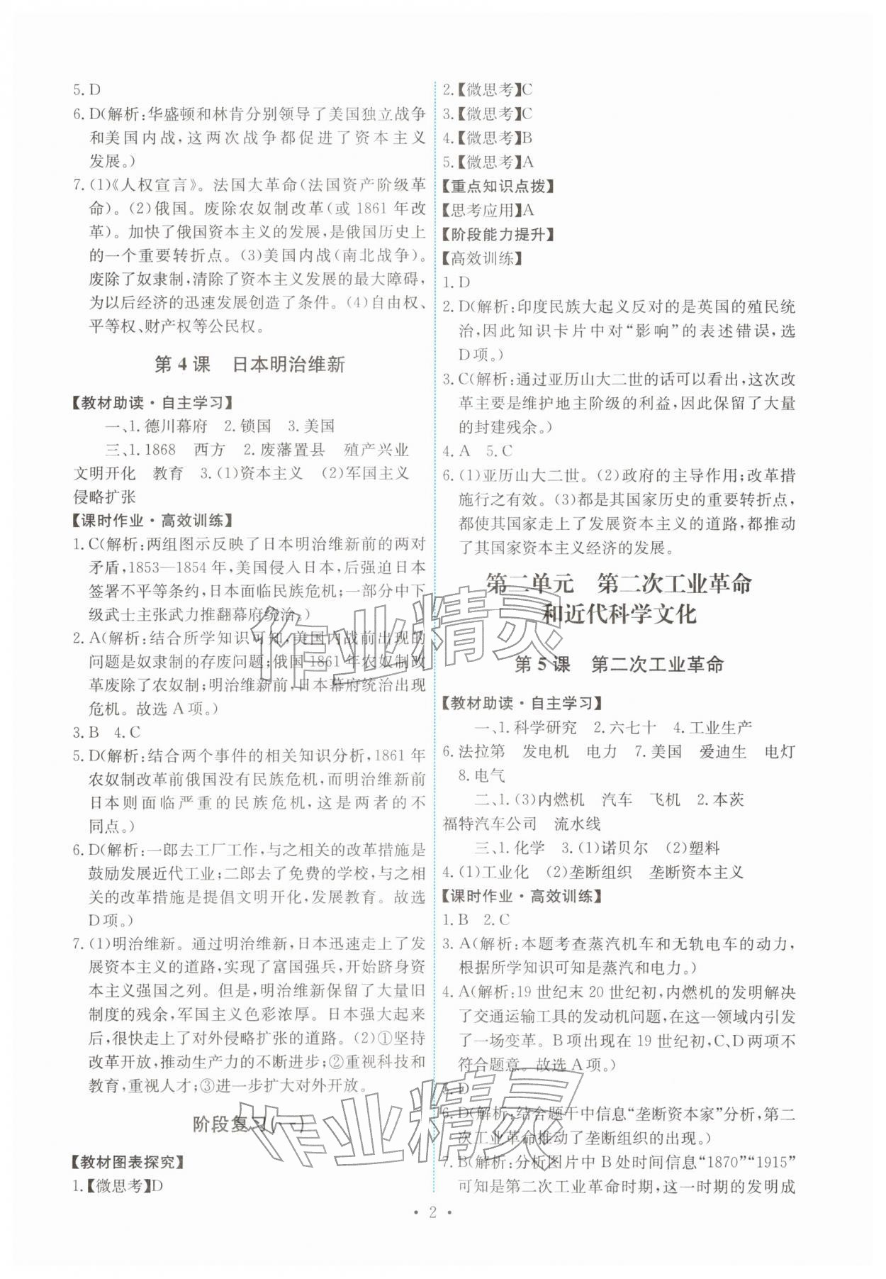 2026年能力培养与测试九年级历史下册人教版&nbsp;第2页